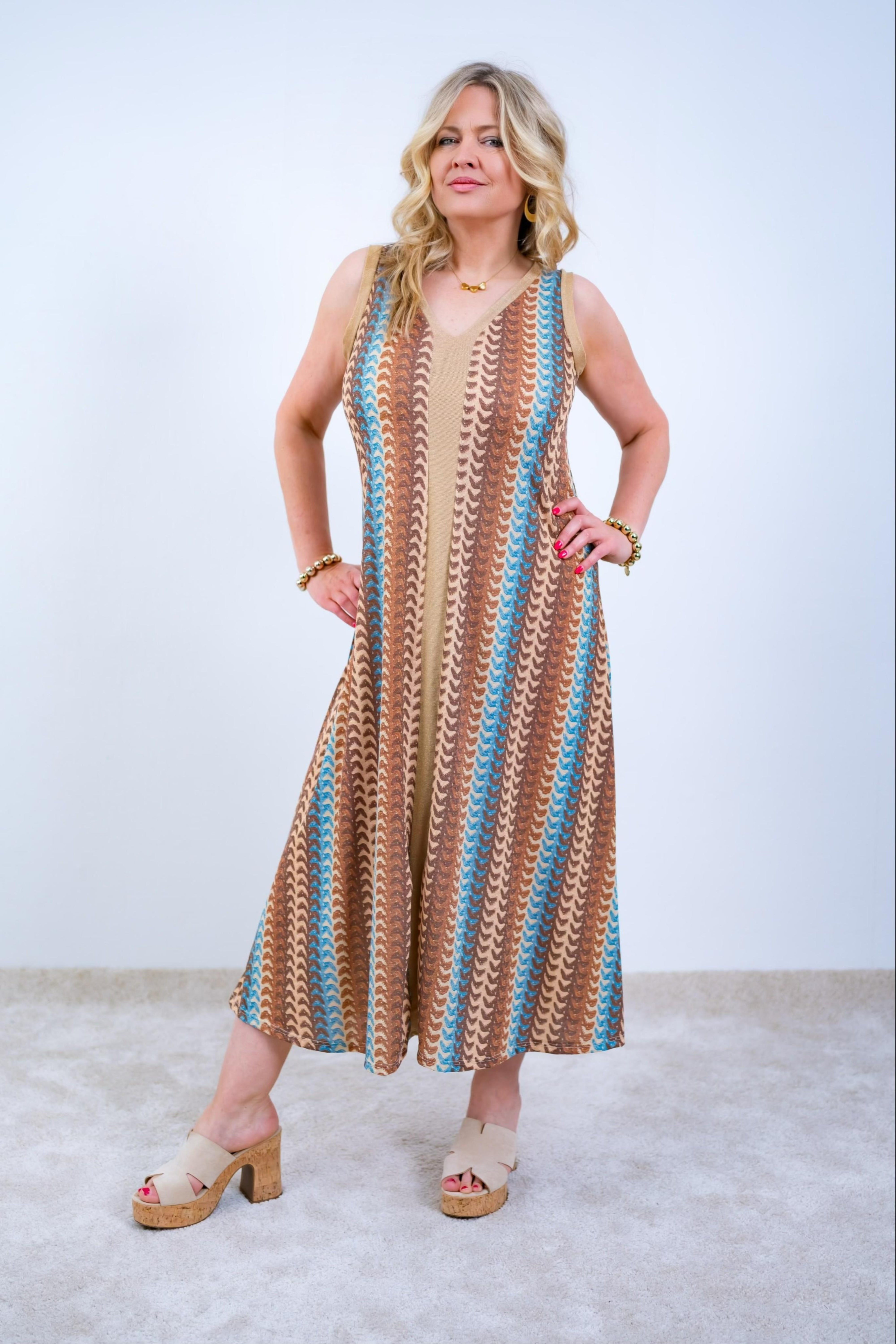 Langes Kleid mit Muster