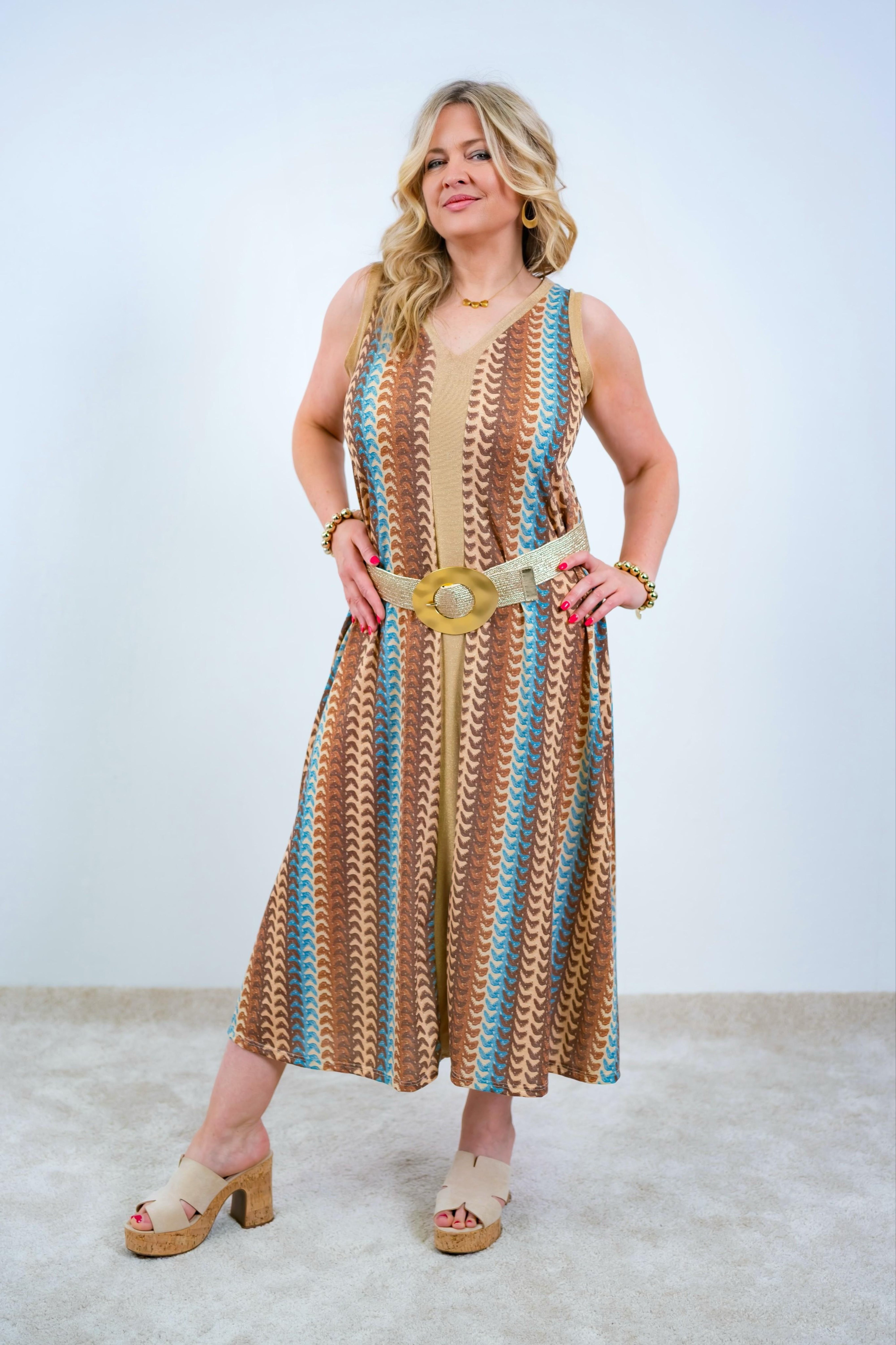 Langes Kleid mit Muster