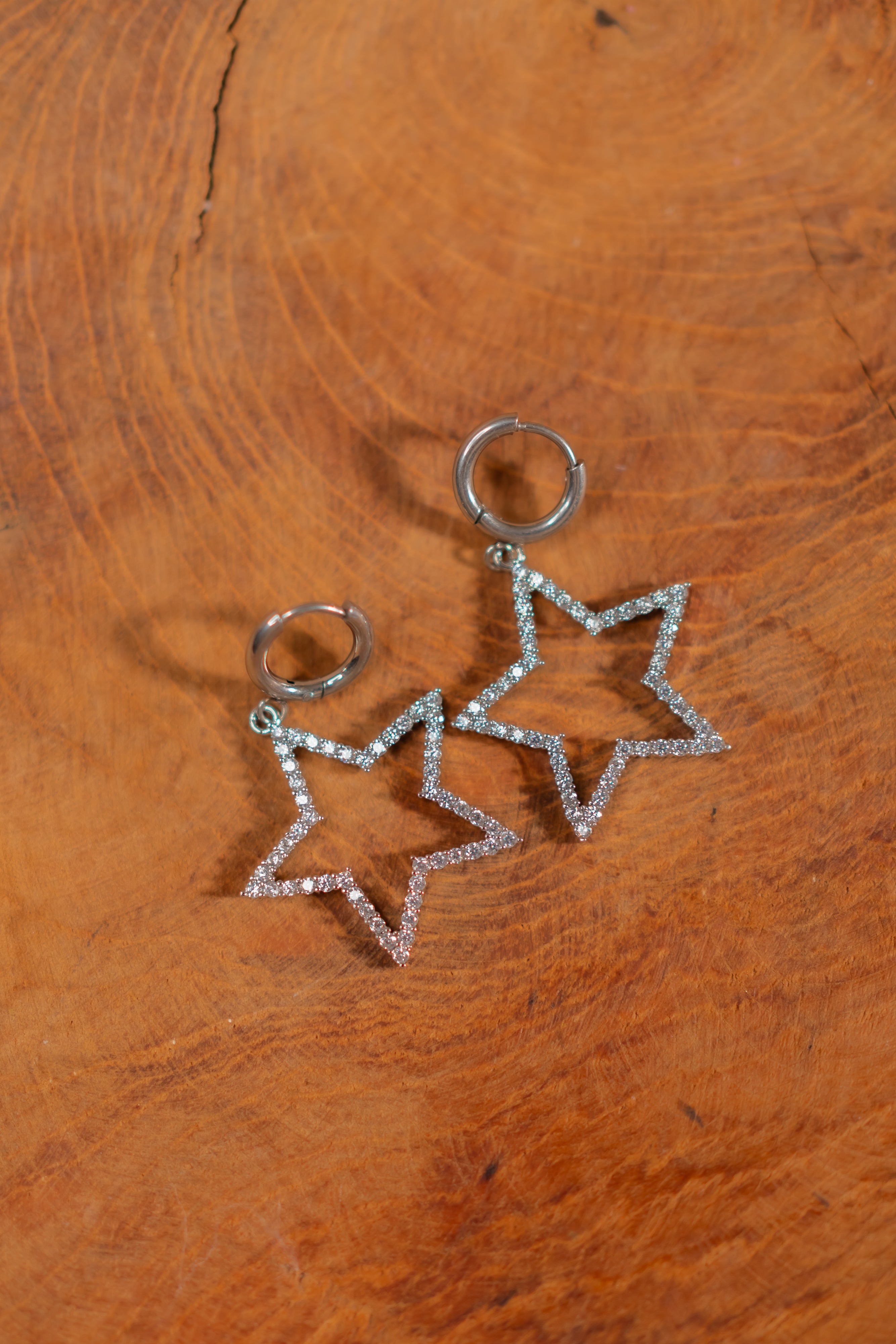 Ohrringe mit Sternenanhänger, silber