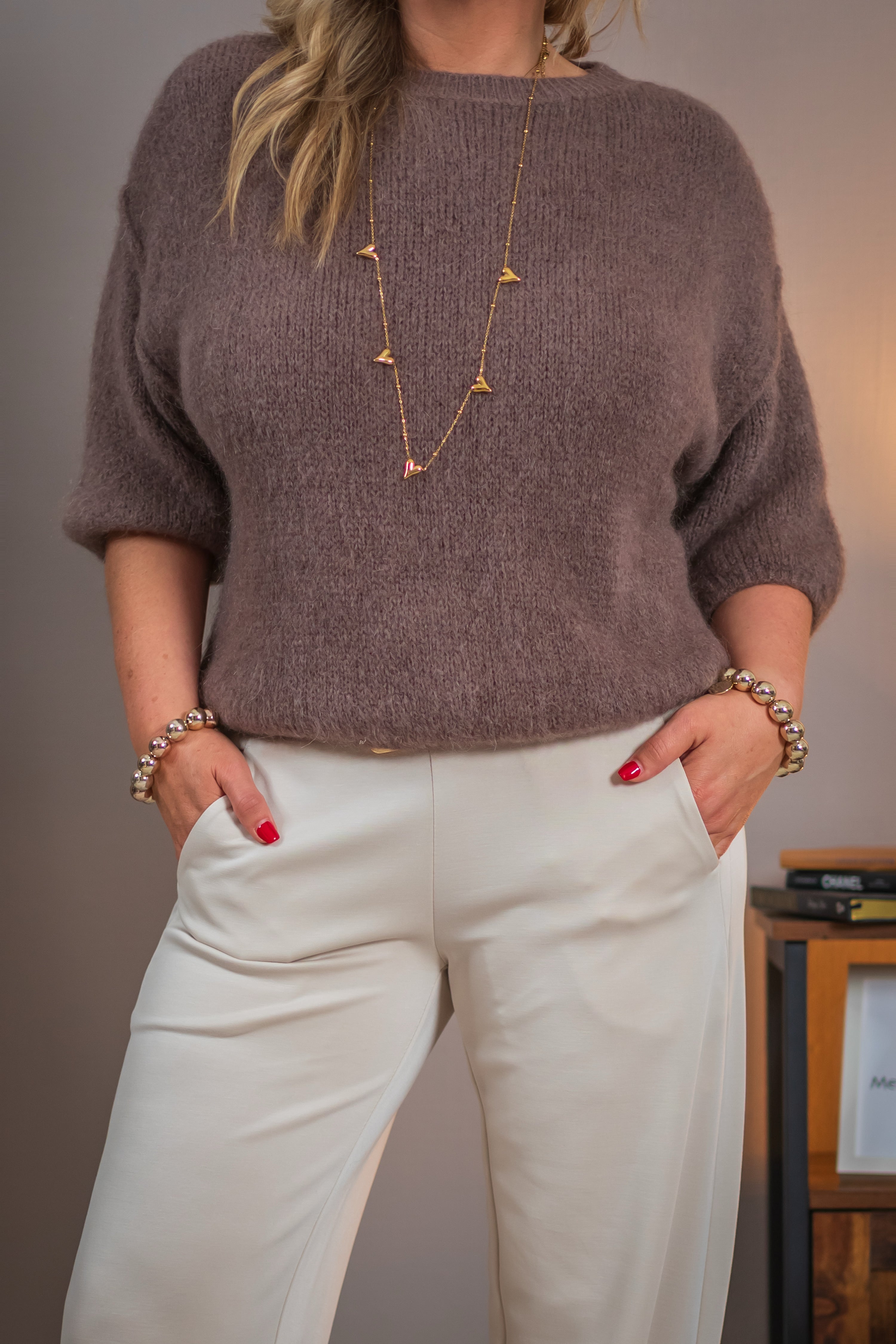 Wollpullover, halbarm