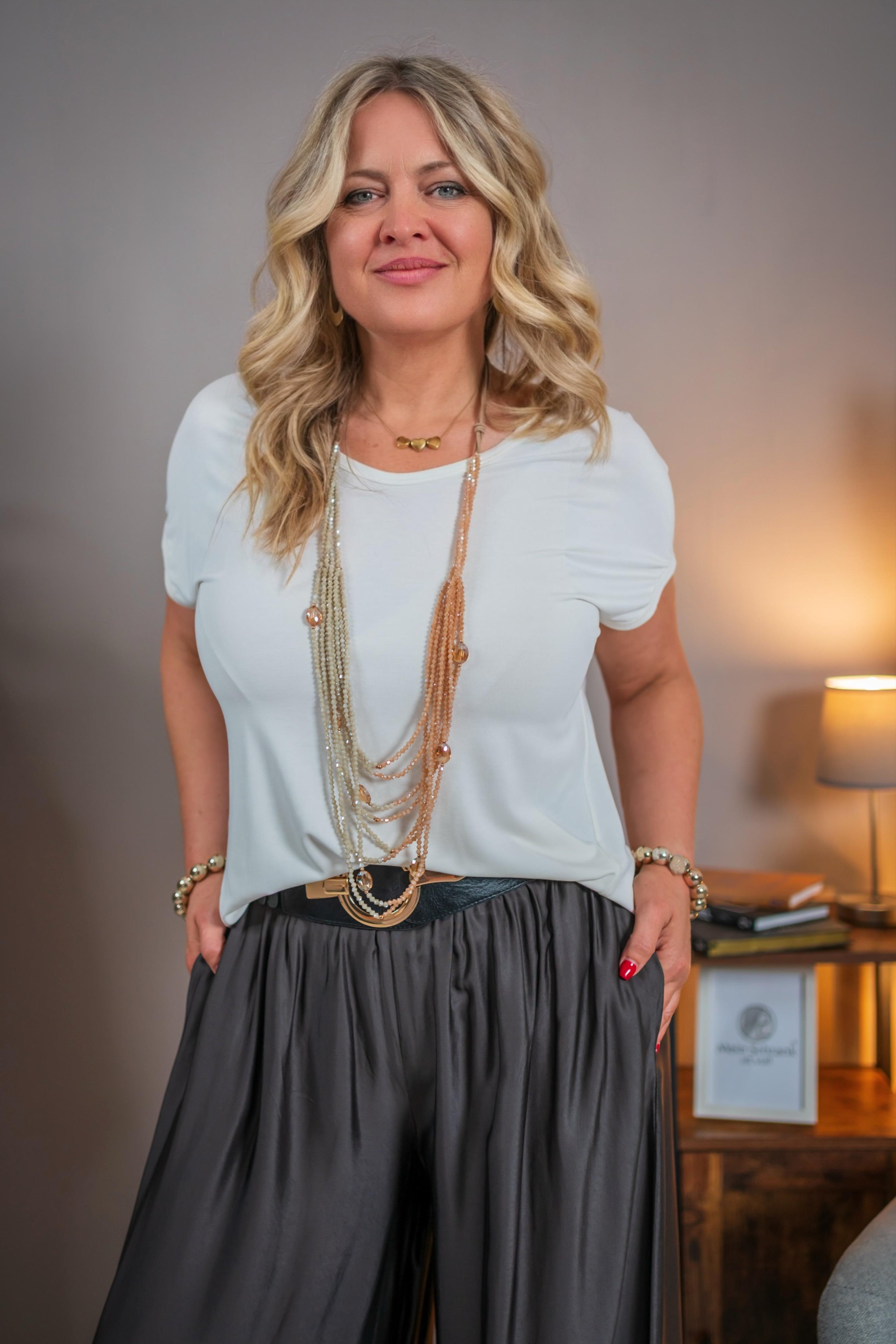 Feines Viskoseshirt, ecru