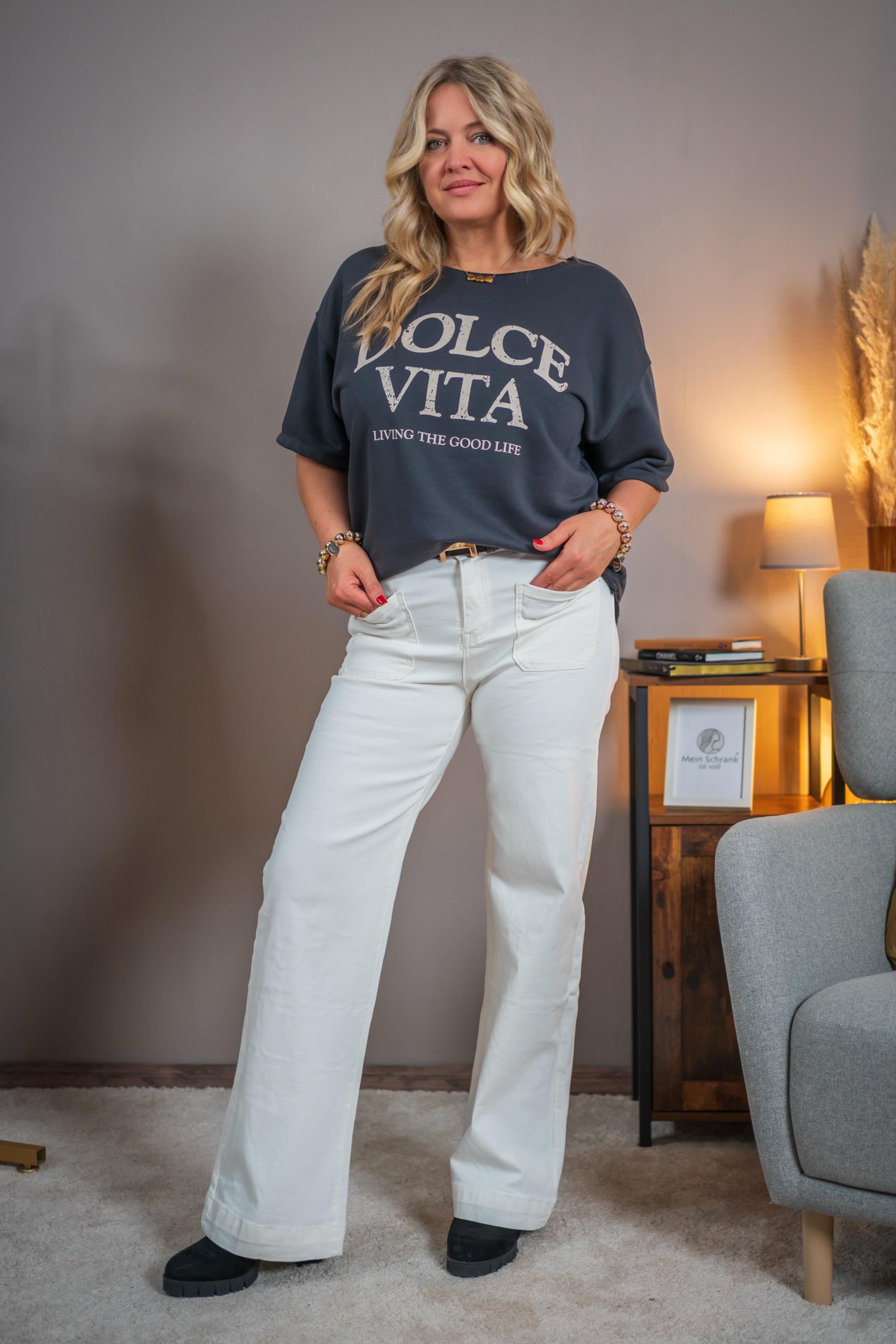 Sweatshirt, halbarm in Anthrazit