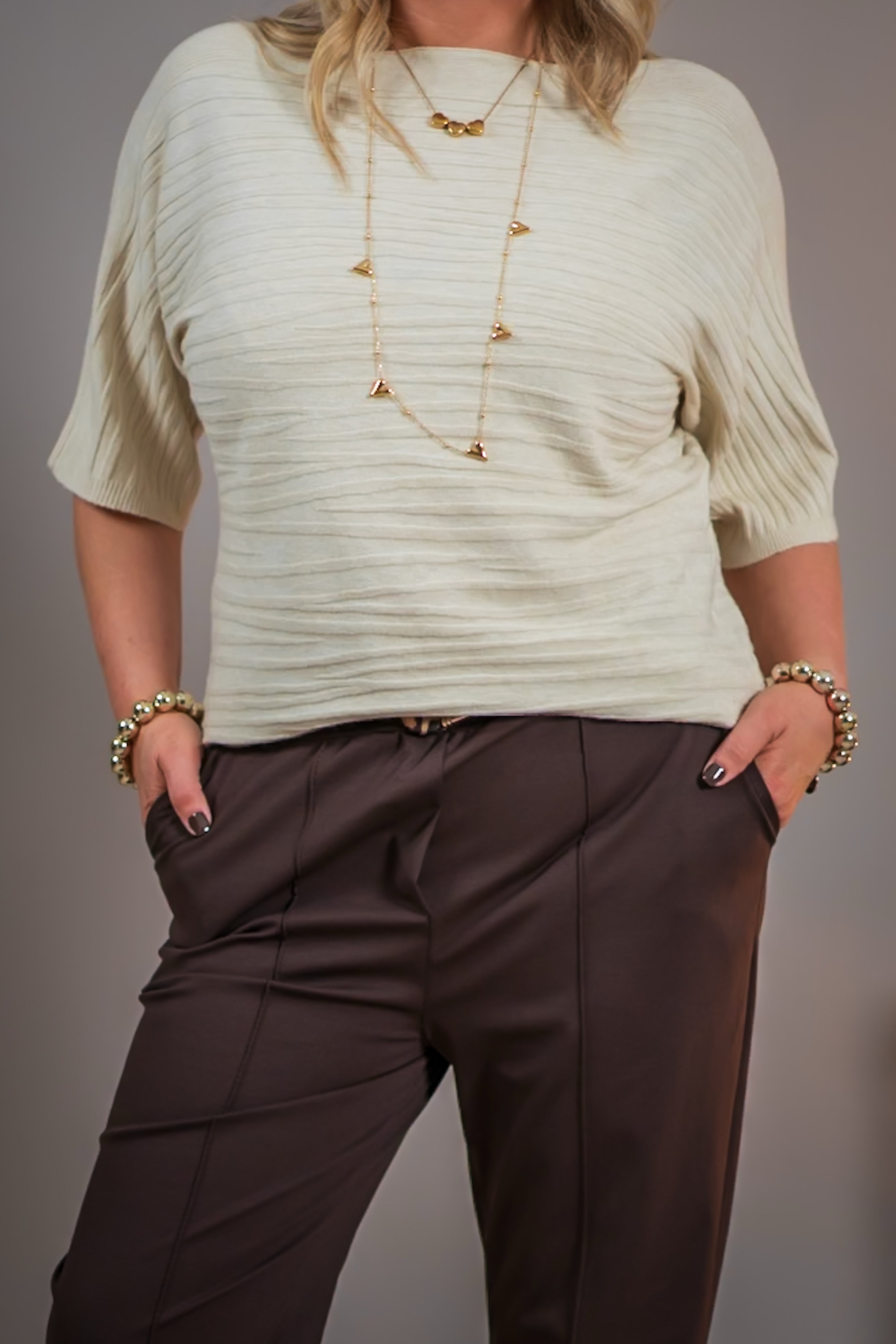 Feiner Strickpullover, 1/2-Arm