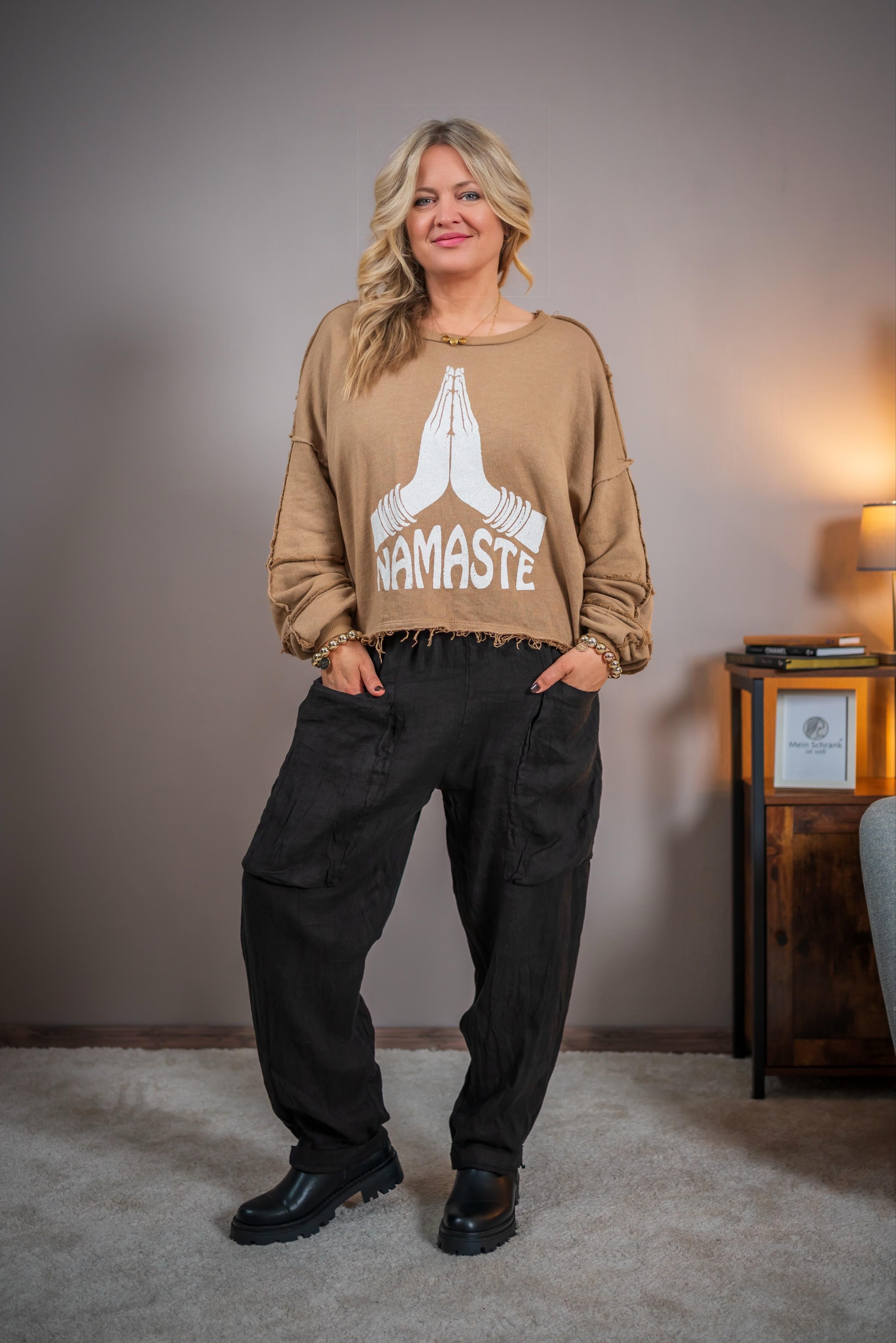 Sweatshirt mit Druck, camel