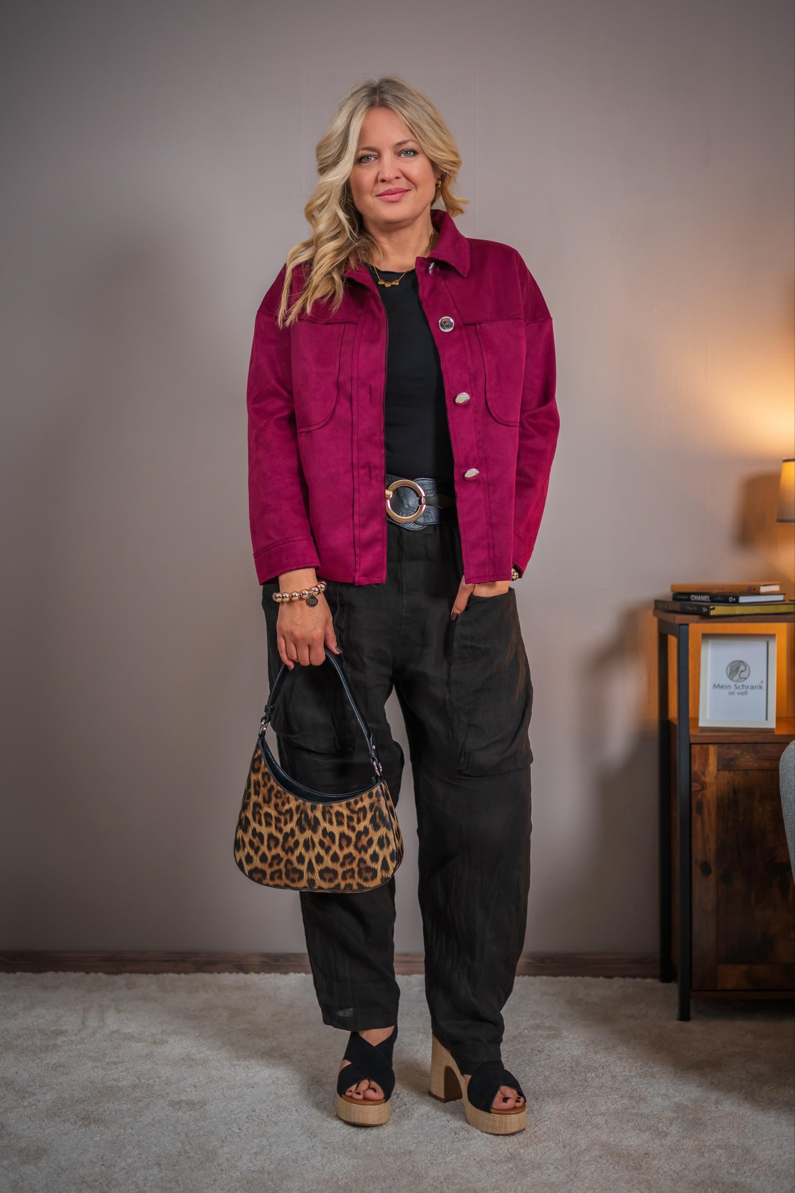 Weiche Hemdjacke, bordeaux