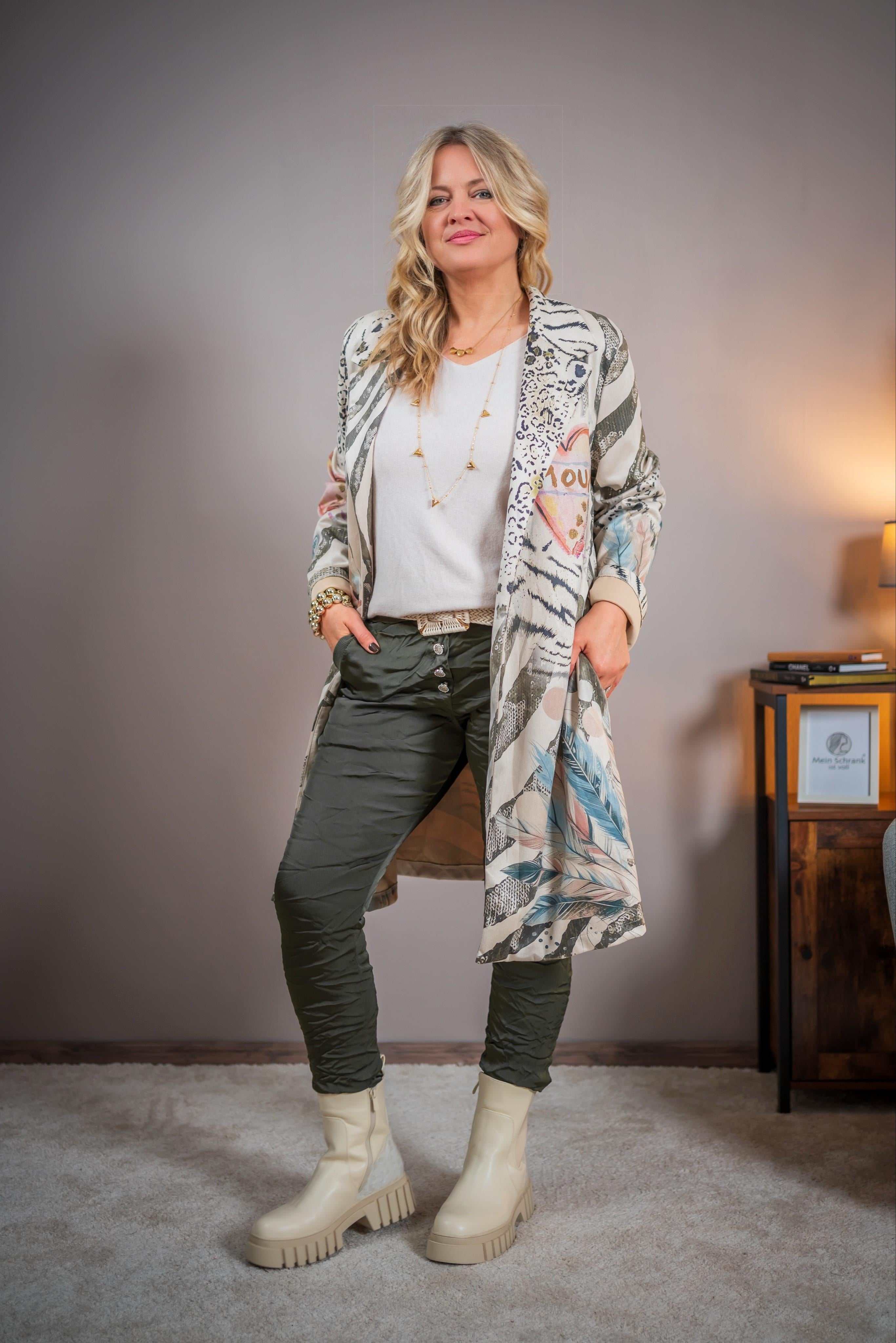 Weicher Mantel mit Druck