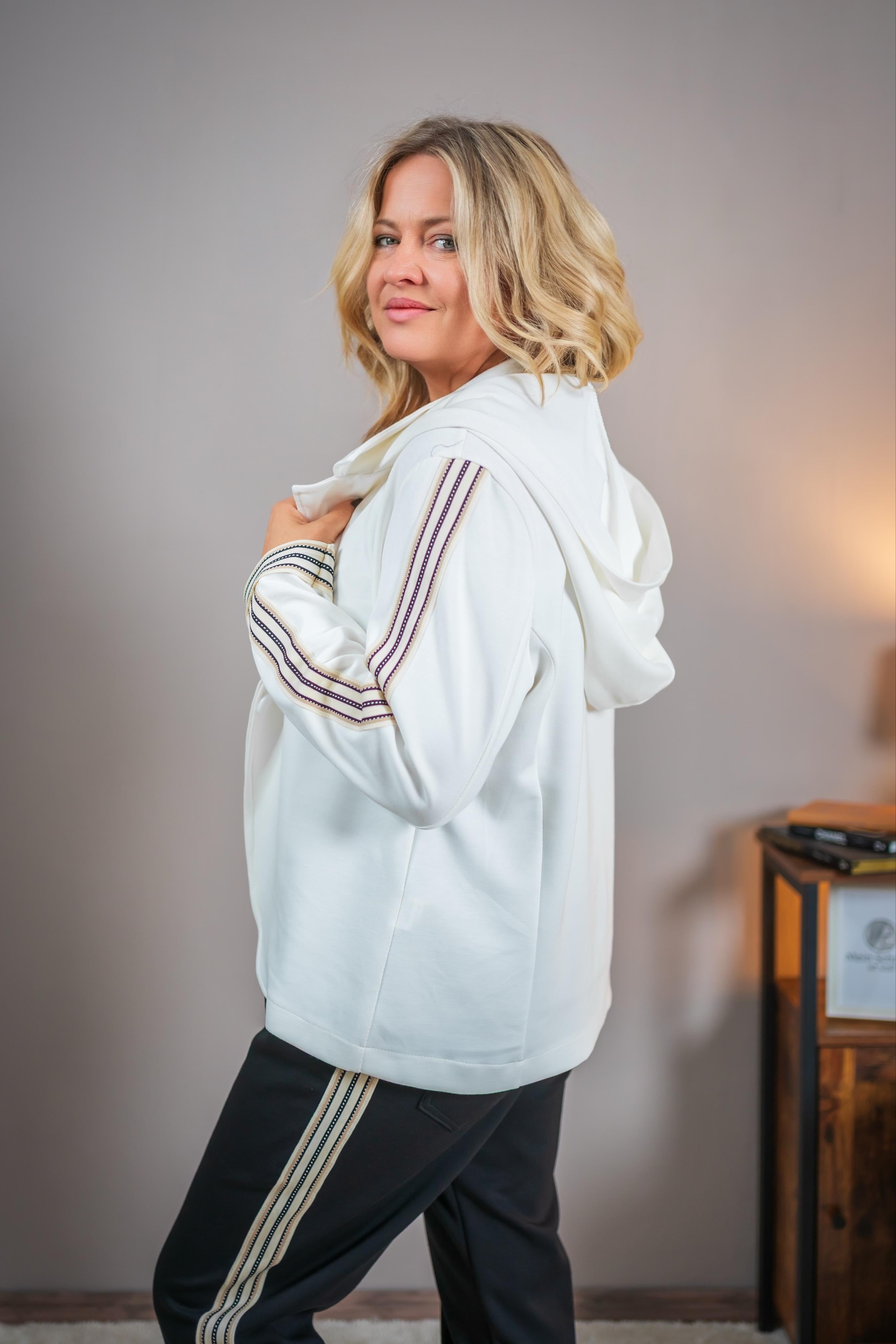 Blazer mit Kapuze, off-white