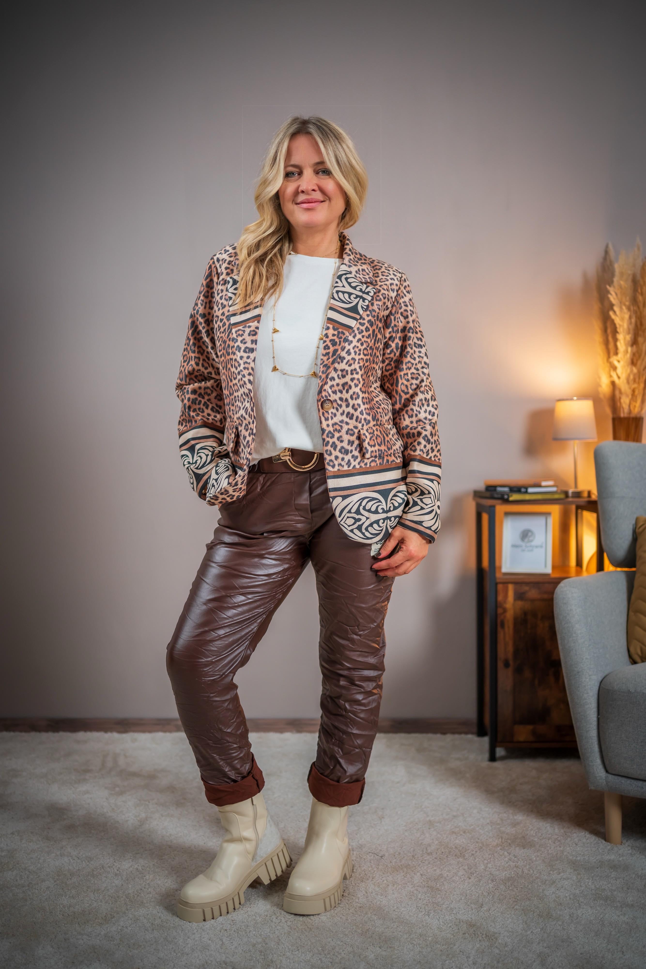 Blazer mit Leo-Print, orientalisches Muster