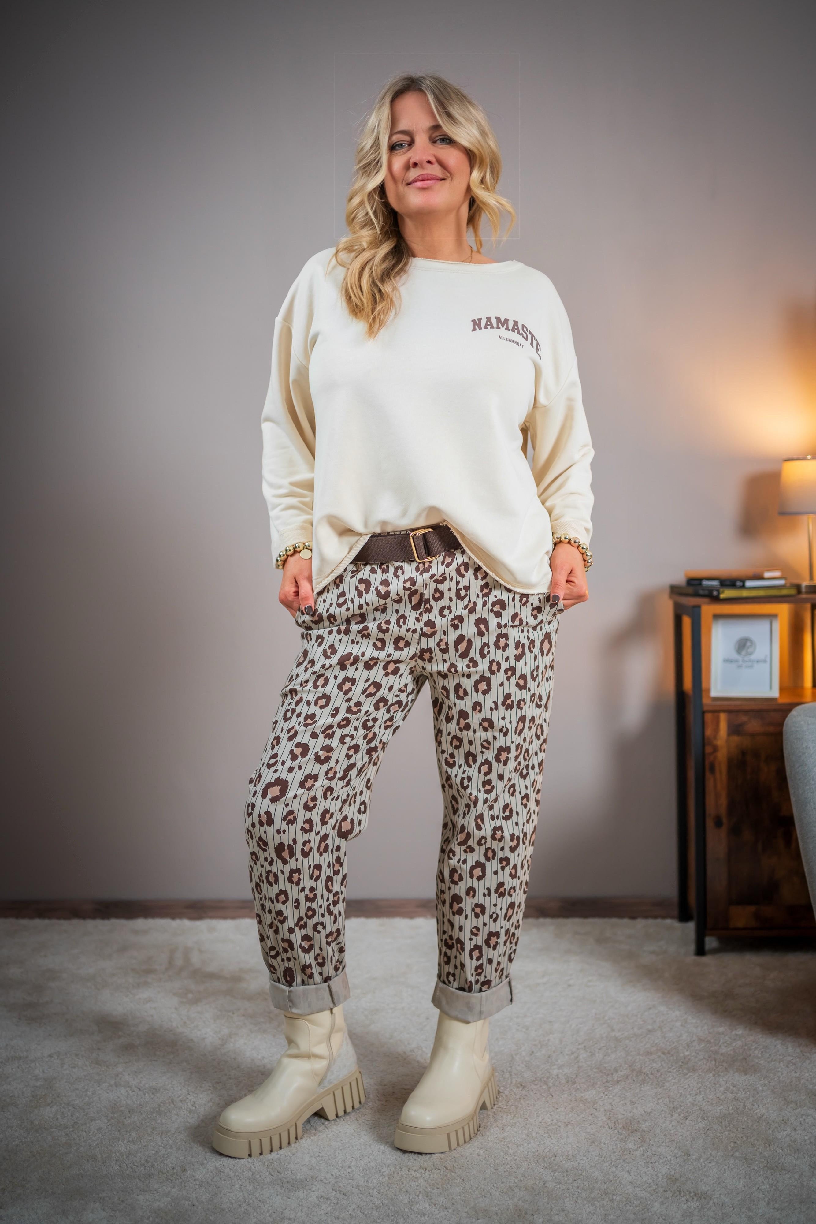 Sweatshirt mit Rückenprint, creme