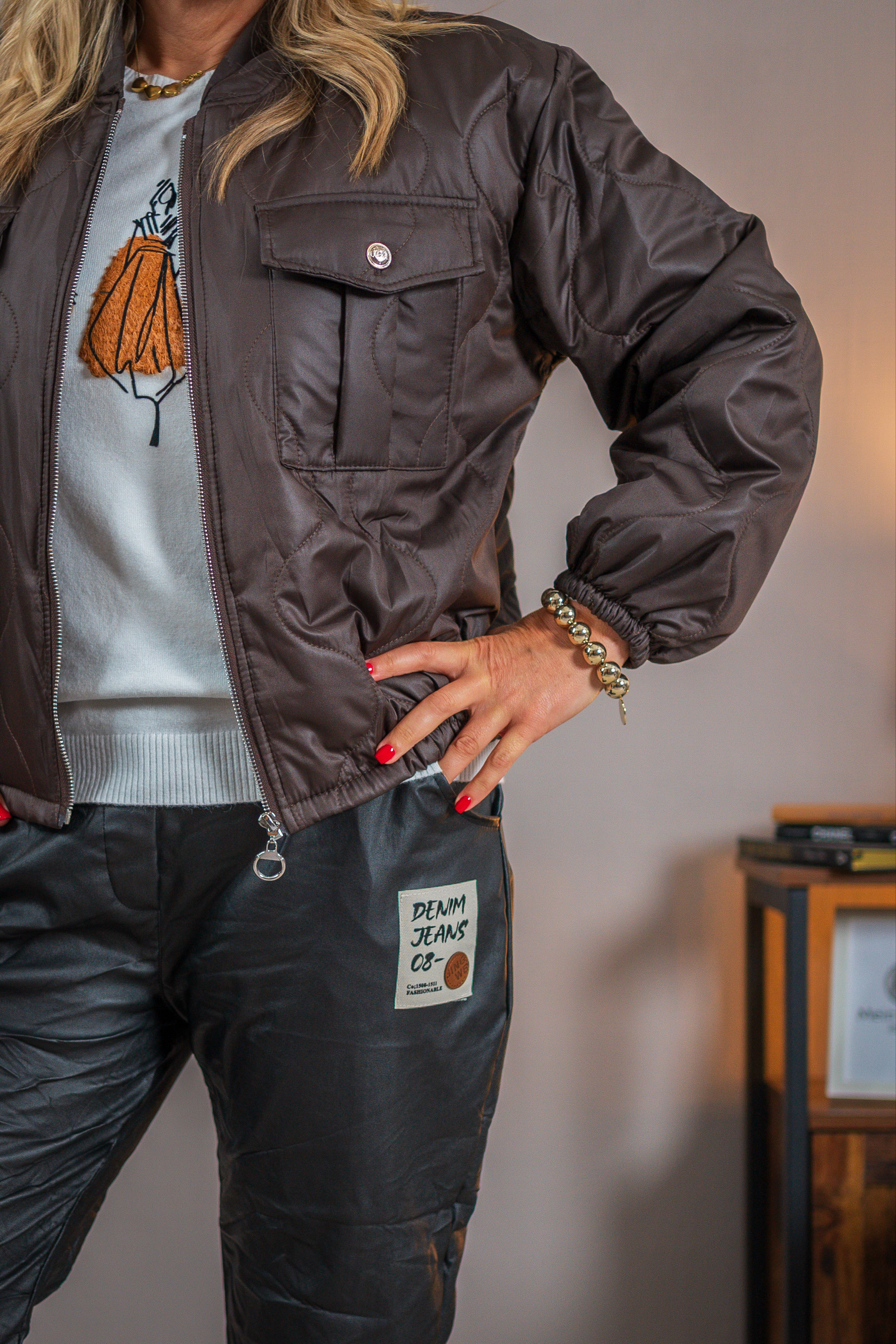 Steppjacke, schokobraun