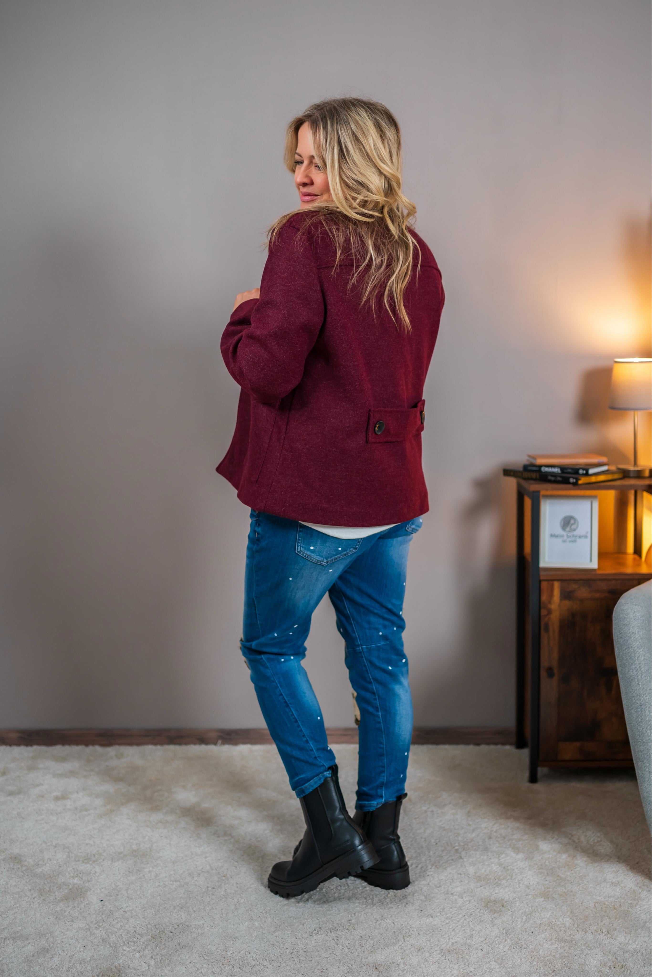 Jacke im Casual-Look, bordeaux