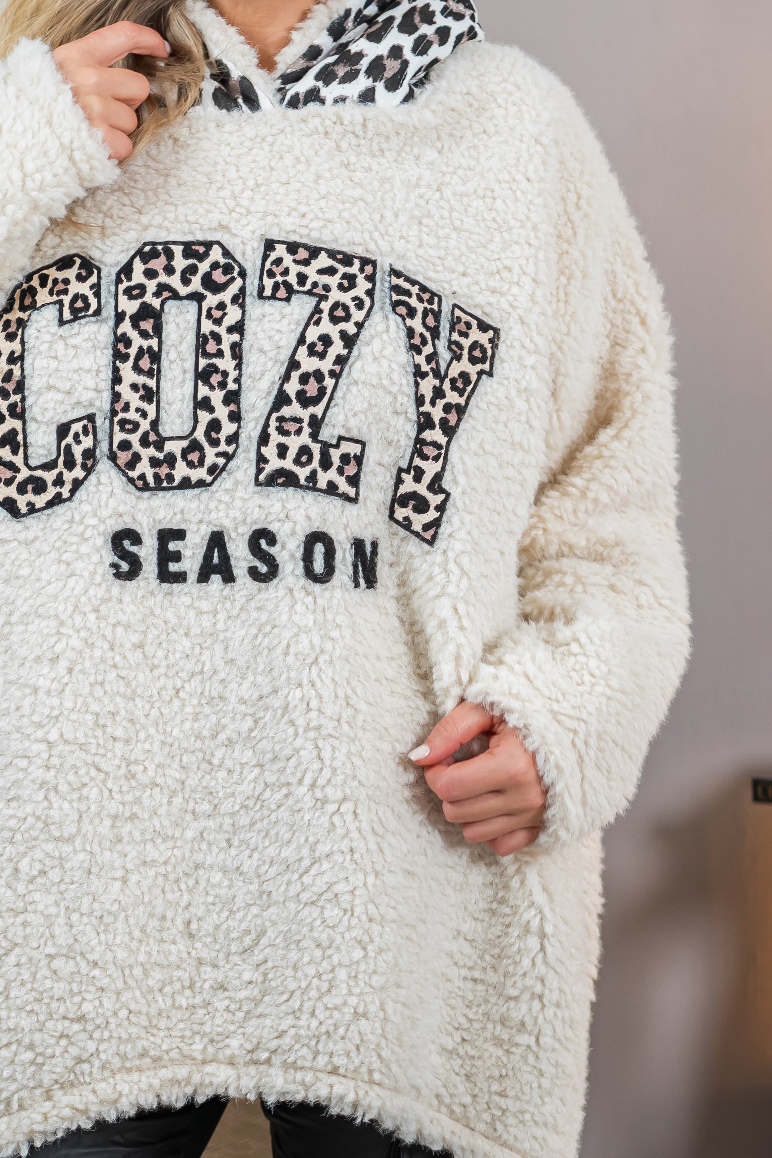 Oversize-Hoodie, ecru