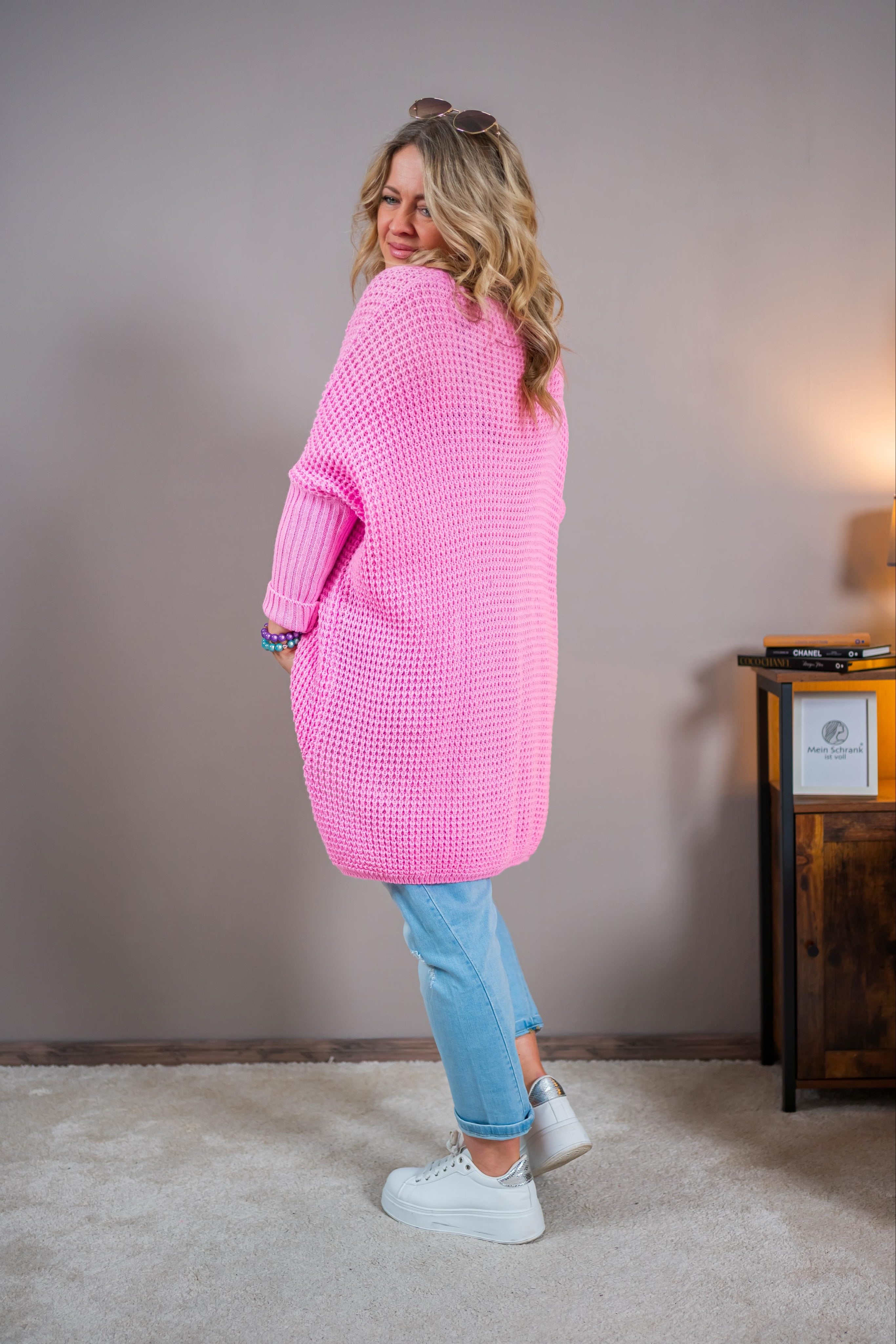 Oversize Longpullover, pink