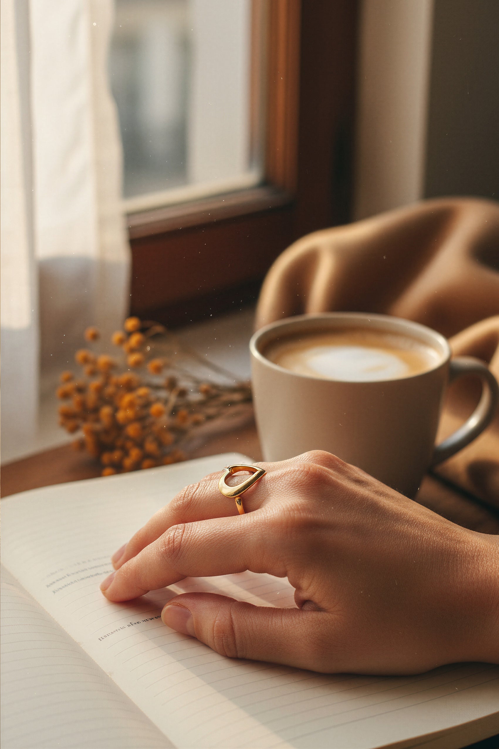 Offener Herz-Ring, vergoldet