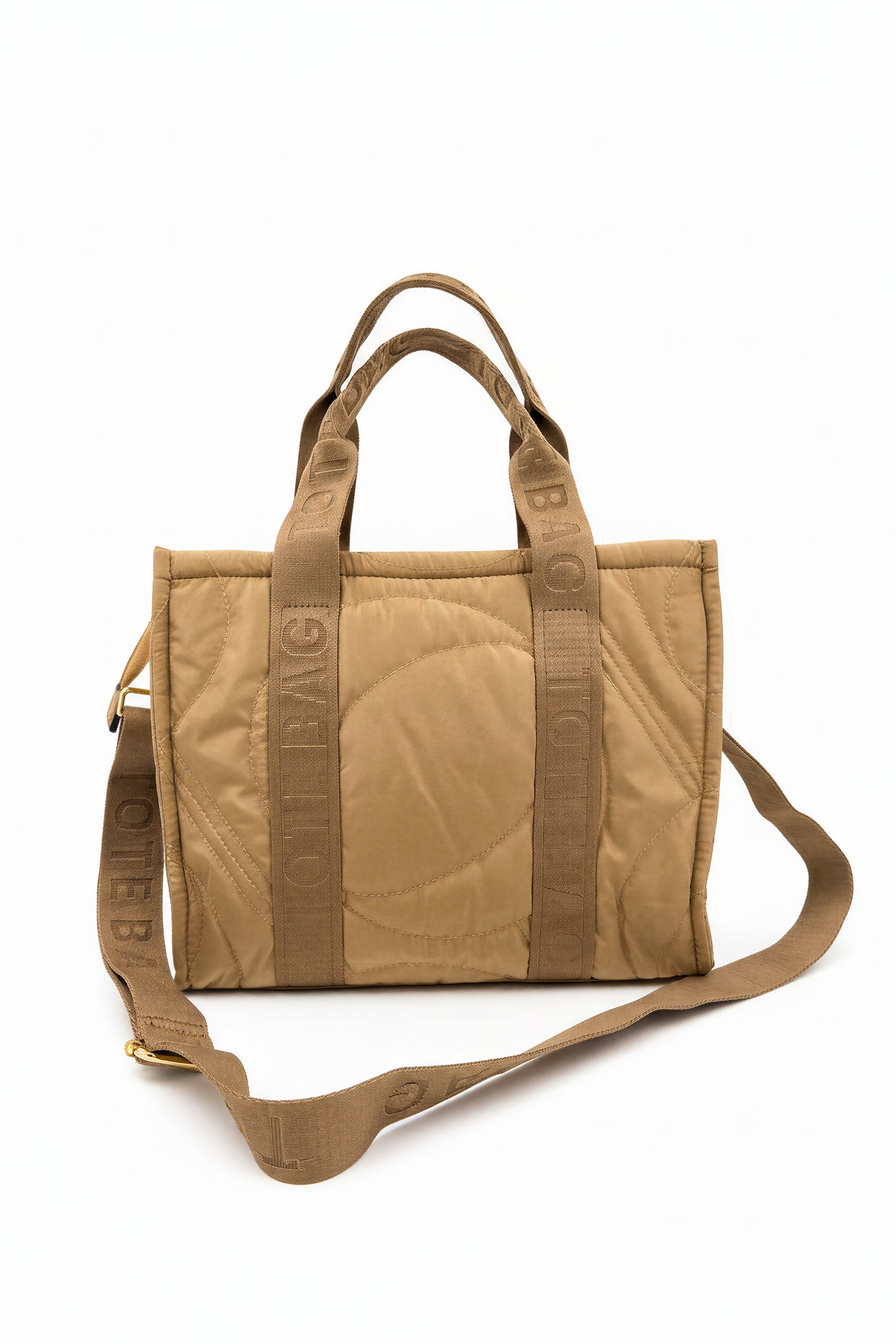 Gesteppte Tote Bag in Camel