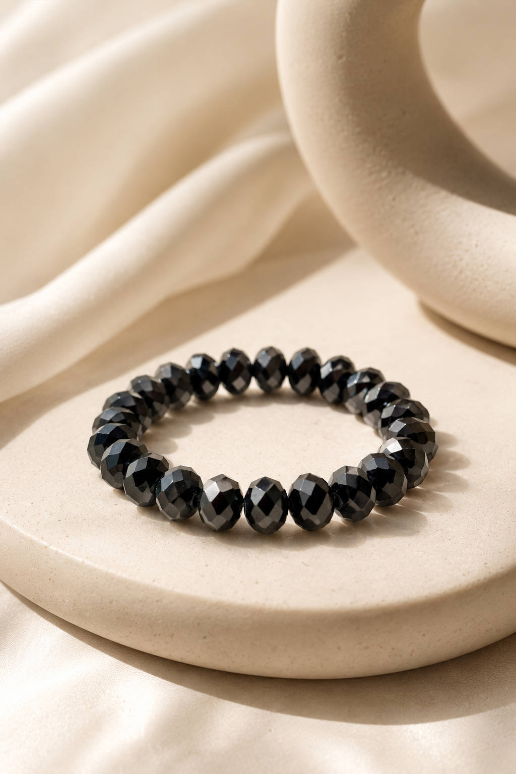 Kristall-Armband, schwarz