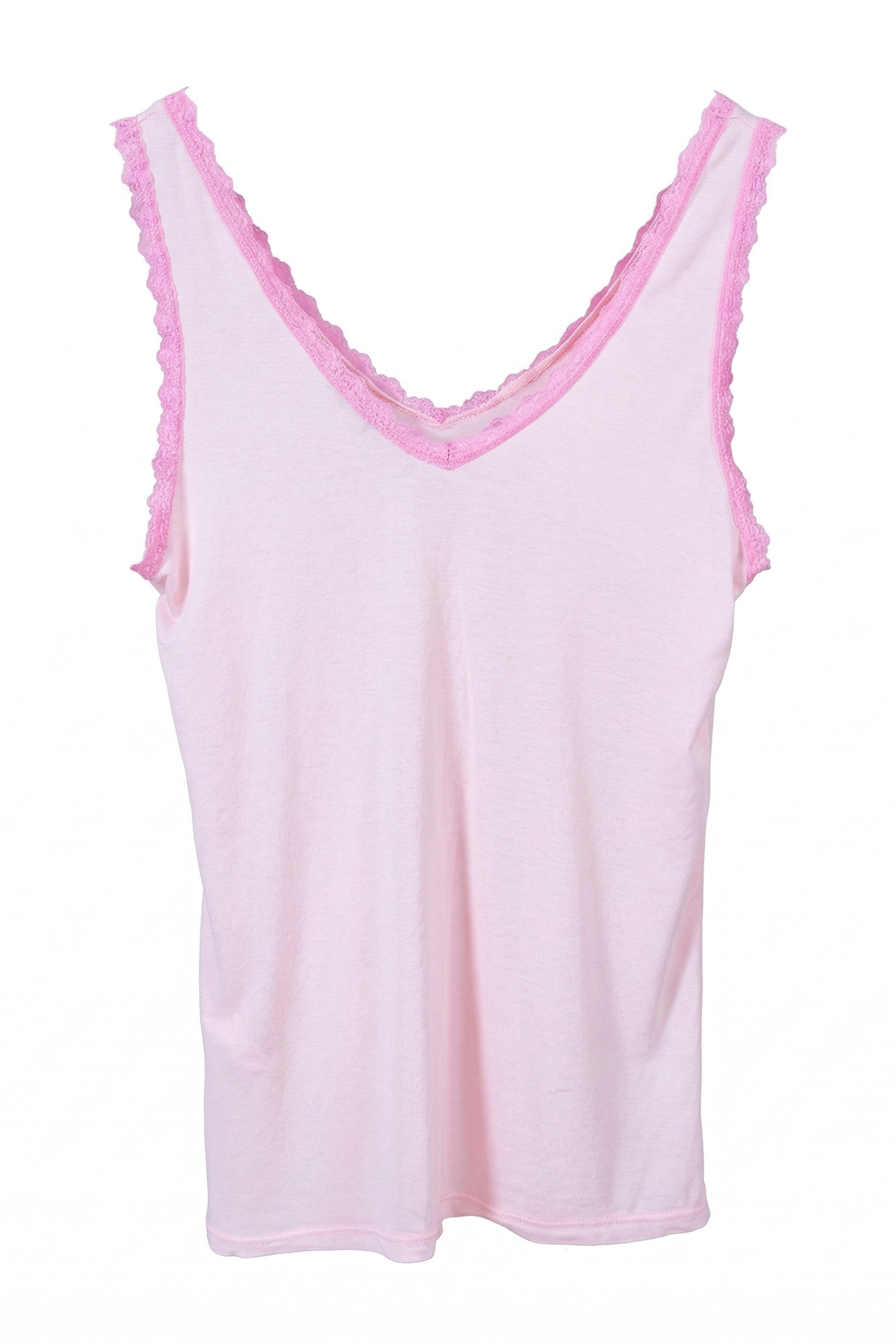 Top mit dezenten Spitzen-Details, rosa-pink