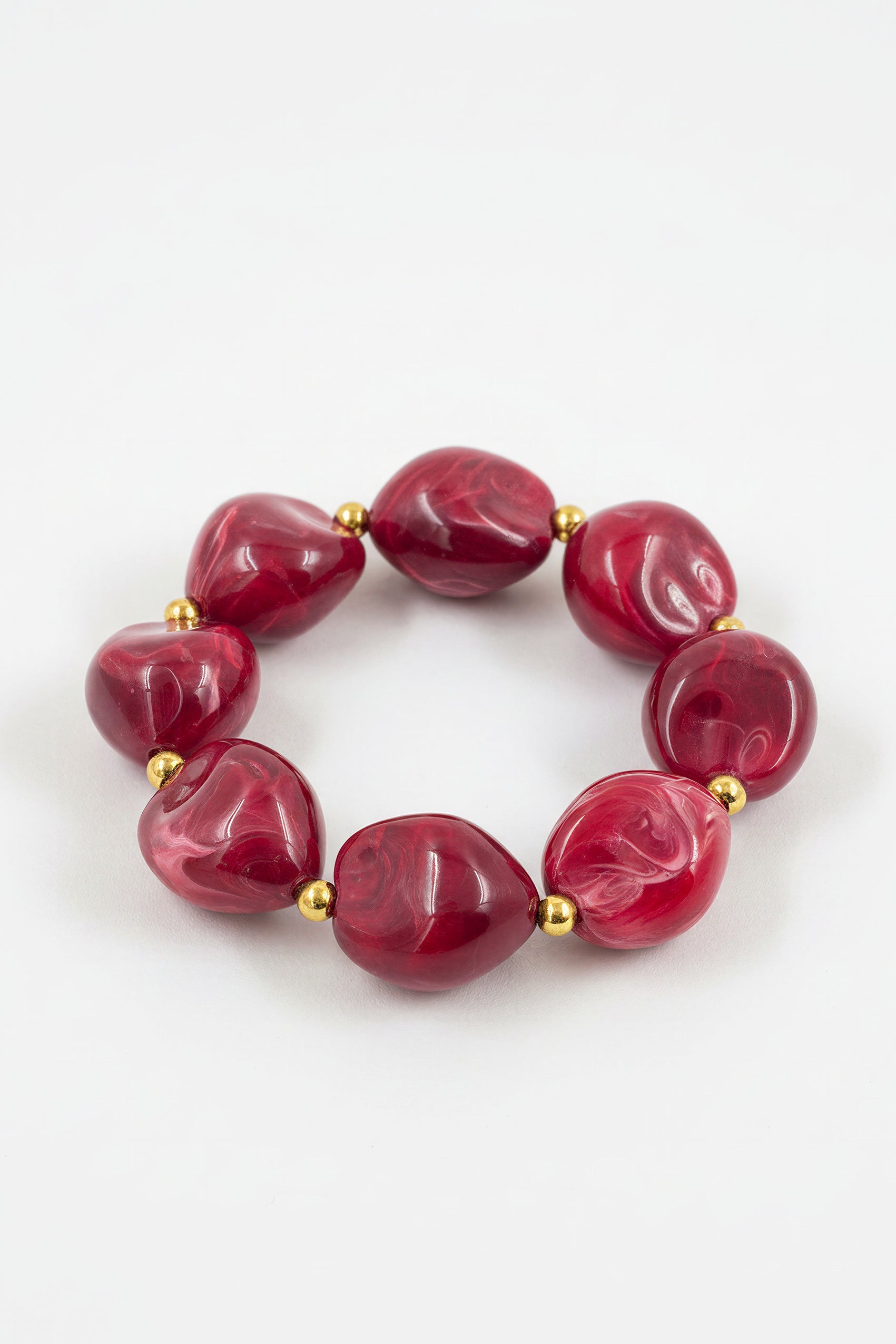 Perlenarmband, rot marmoriert