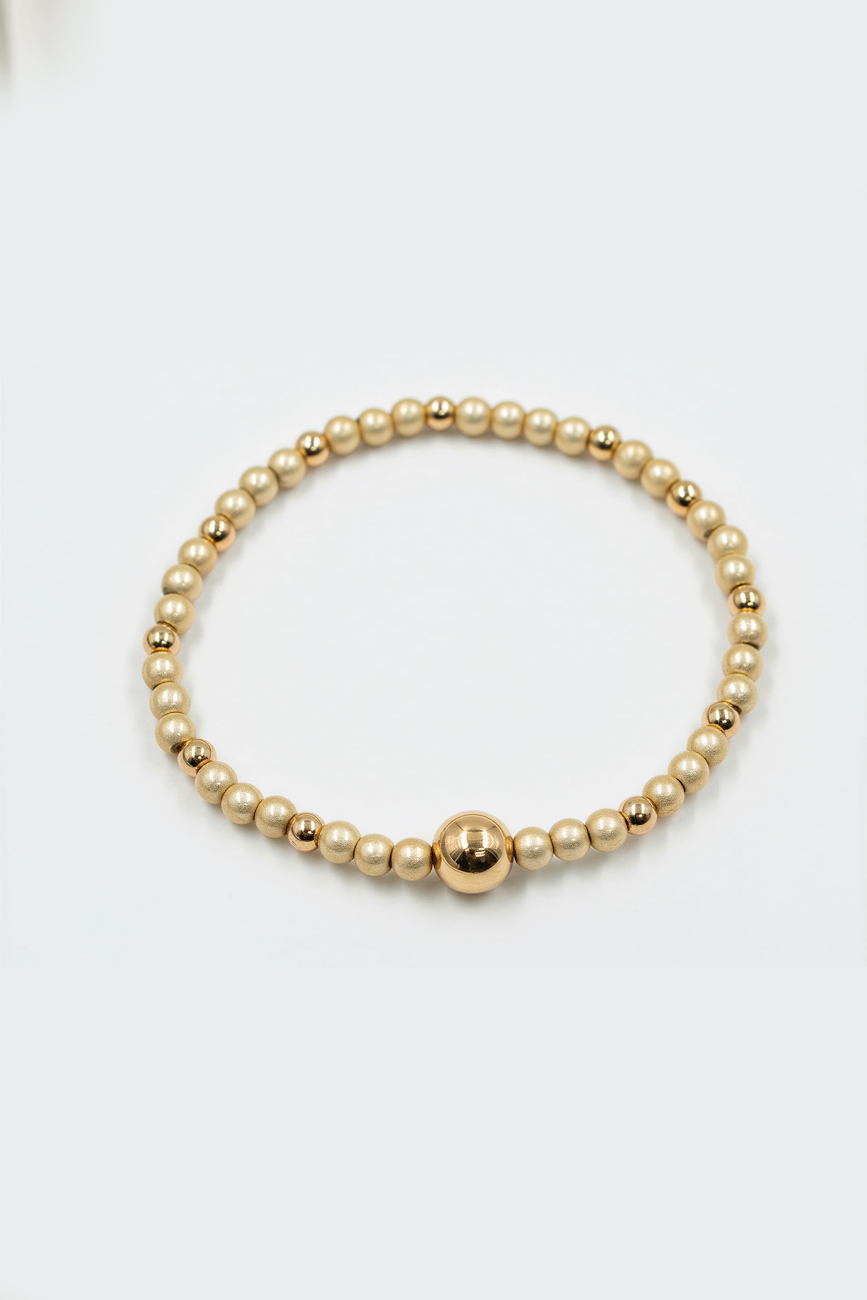 Perlenarmband, champagner und gold