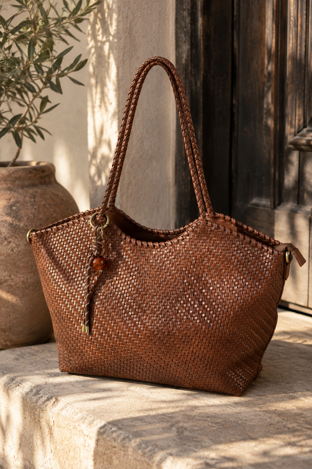XL-Shopper "Braided Elegance", braun