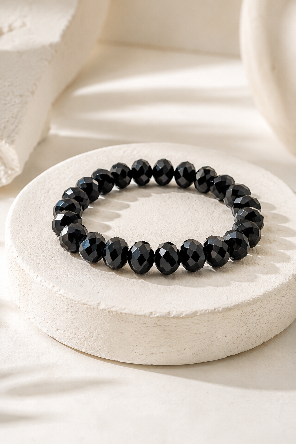 Kristall-Armband, schwarz