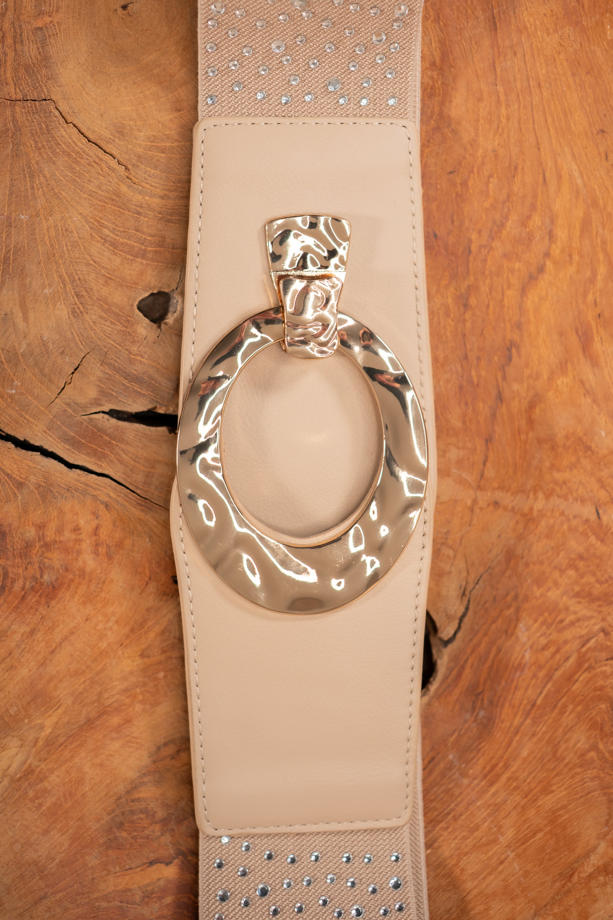 Breiter Stretch-Taillengürtel mit Strass-Details