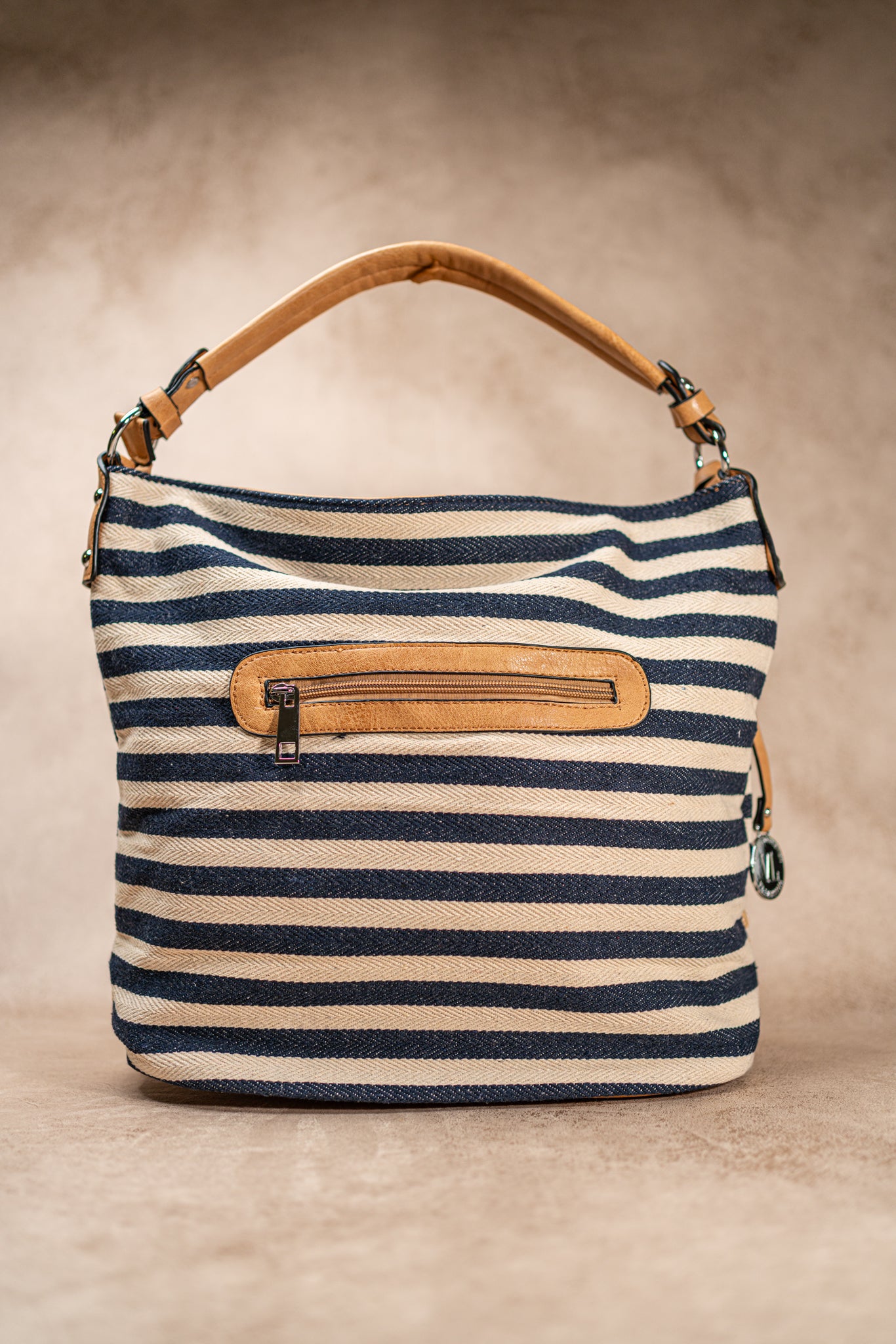 Handtasche Cadiz mit blauen Streifen