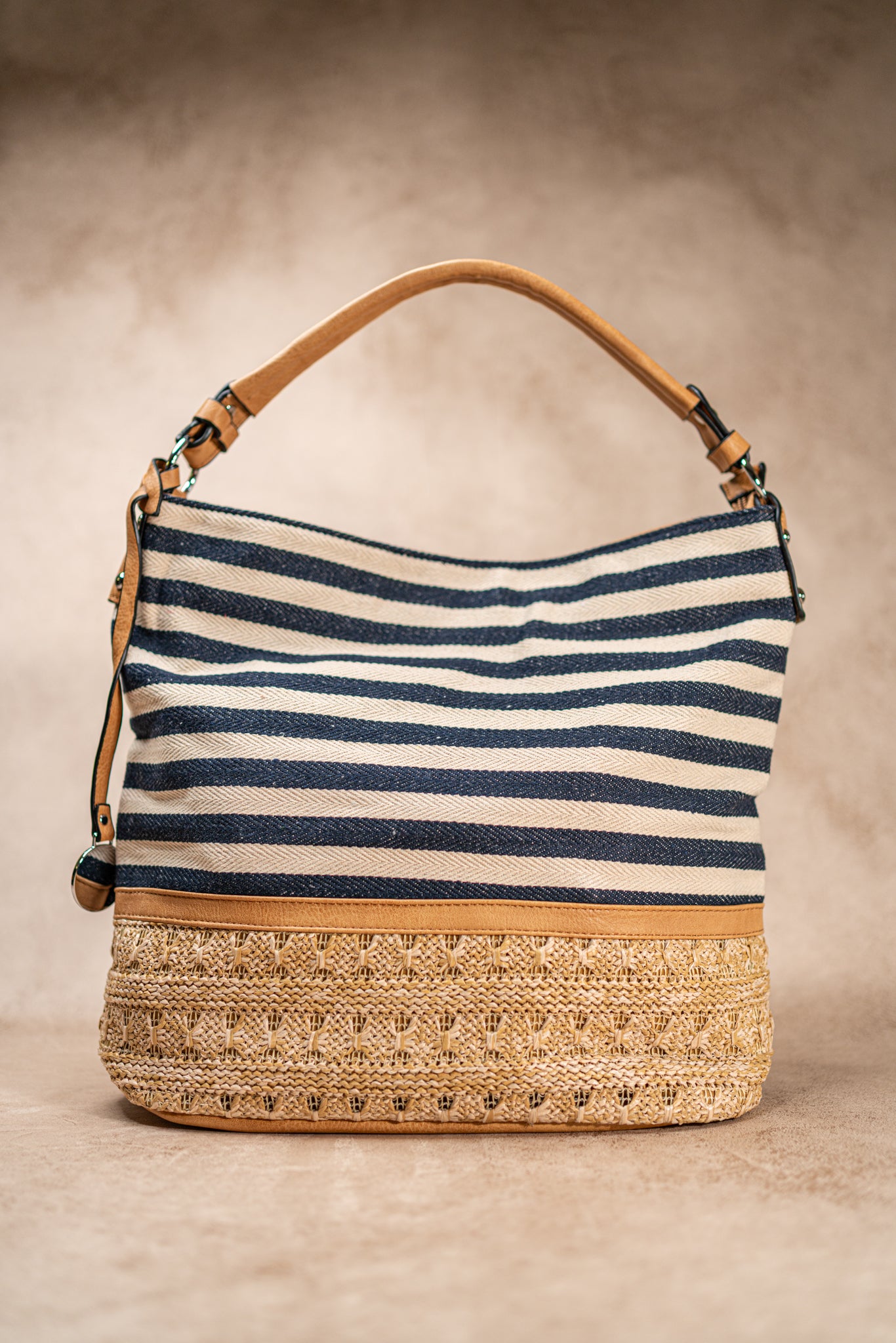 Handtasche Cadiz mit blauen Streifen
