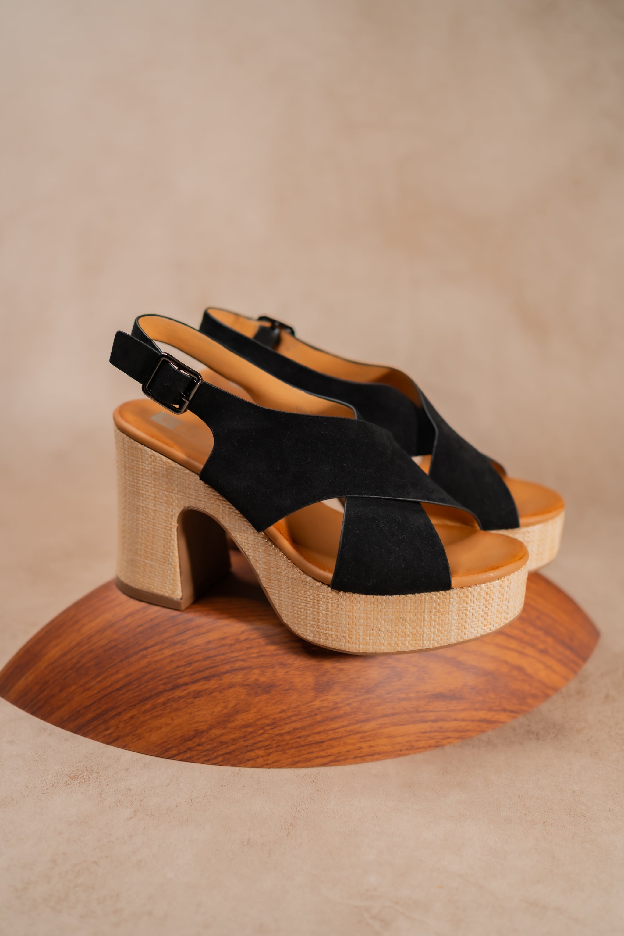 Sandalen mit Absatz, Schwarz