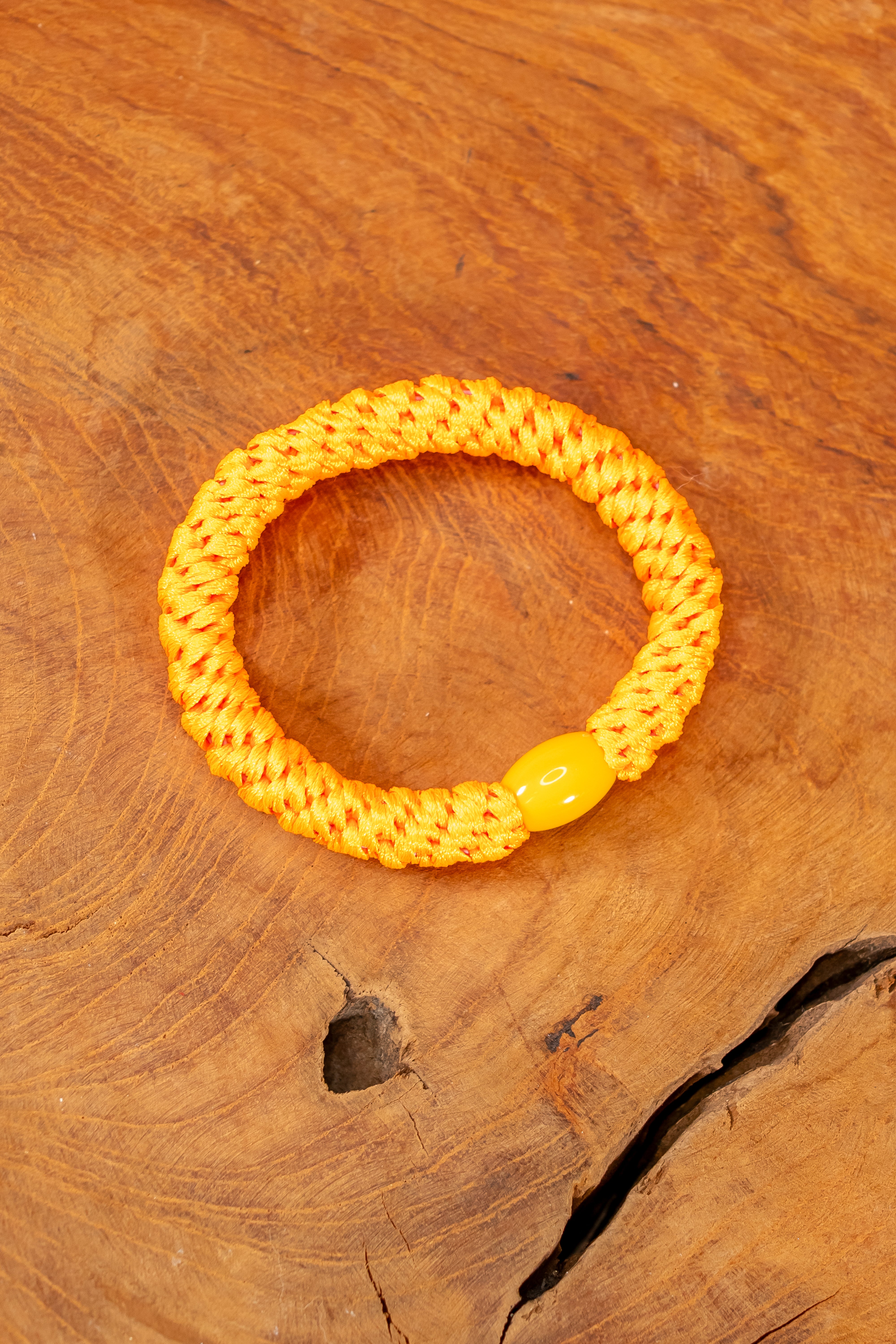Geflochtenes Haargummi, neon-orange