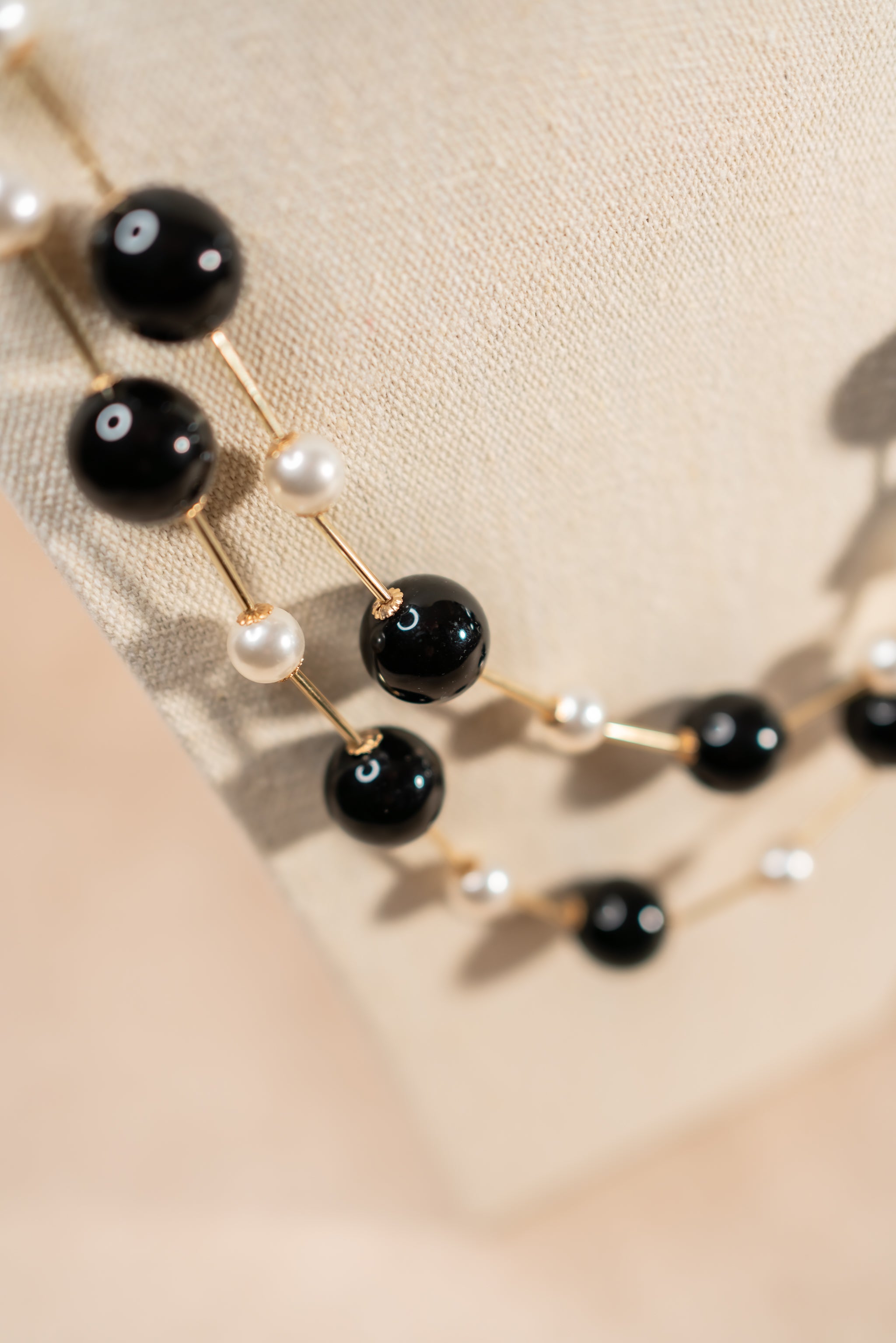 Halskette Black & Pearl