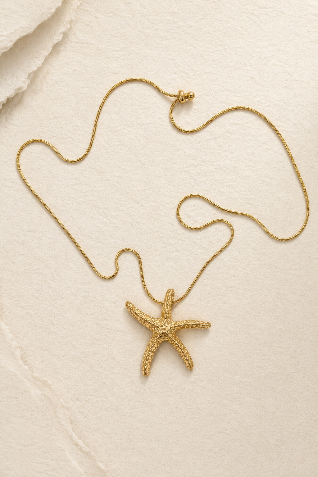 Elegante Halskette mit Seestern-Anhänger, Gold