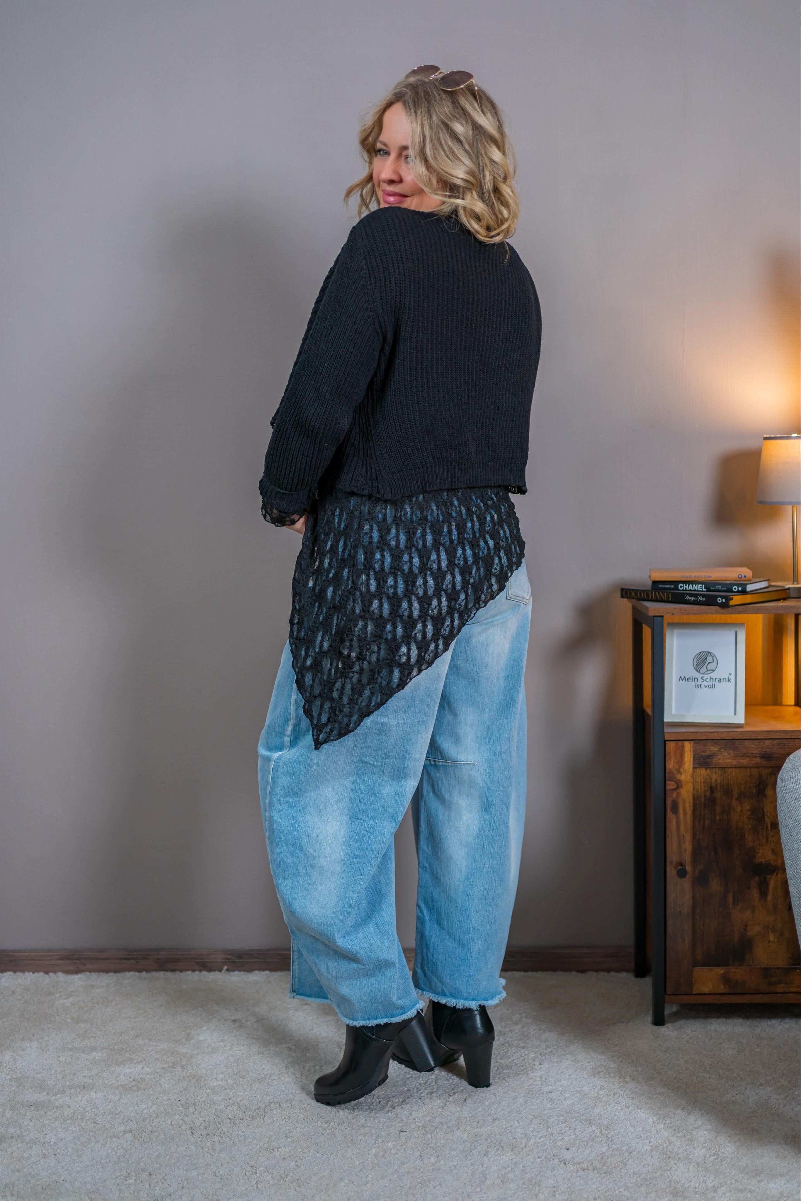 Kurze Strickjacke, schwarz