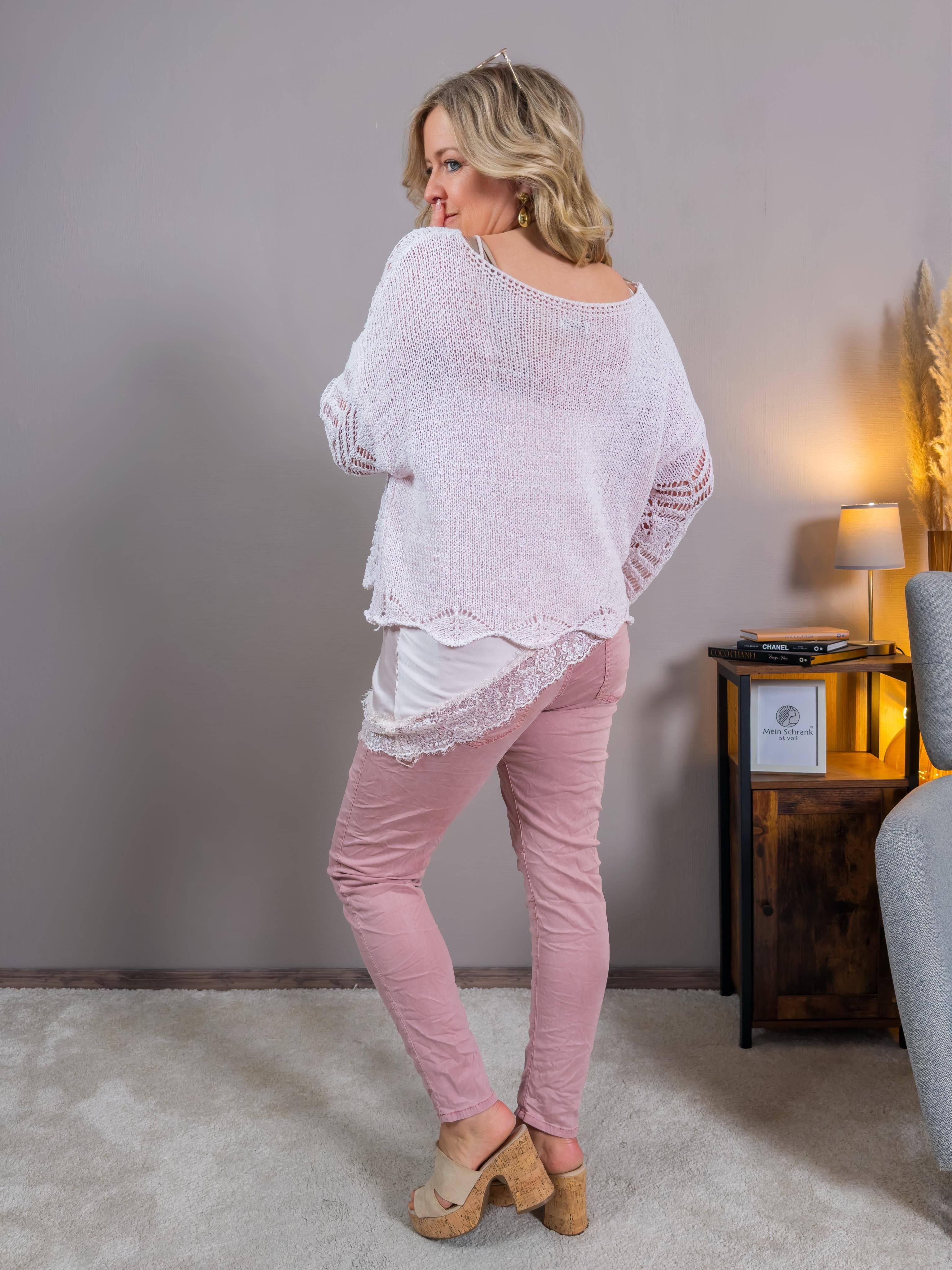 Slim Leg Hose mit 5-Pocket-Design, altrosa