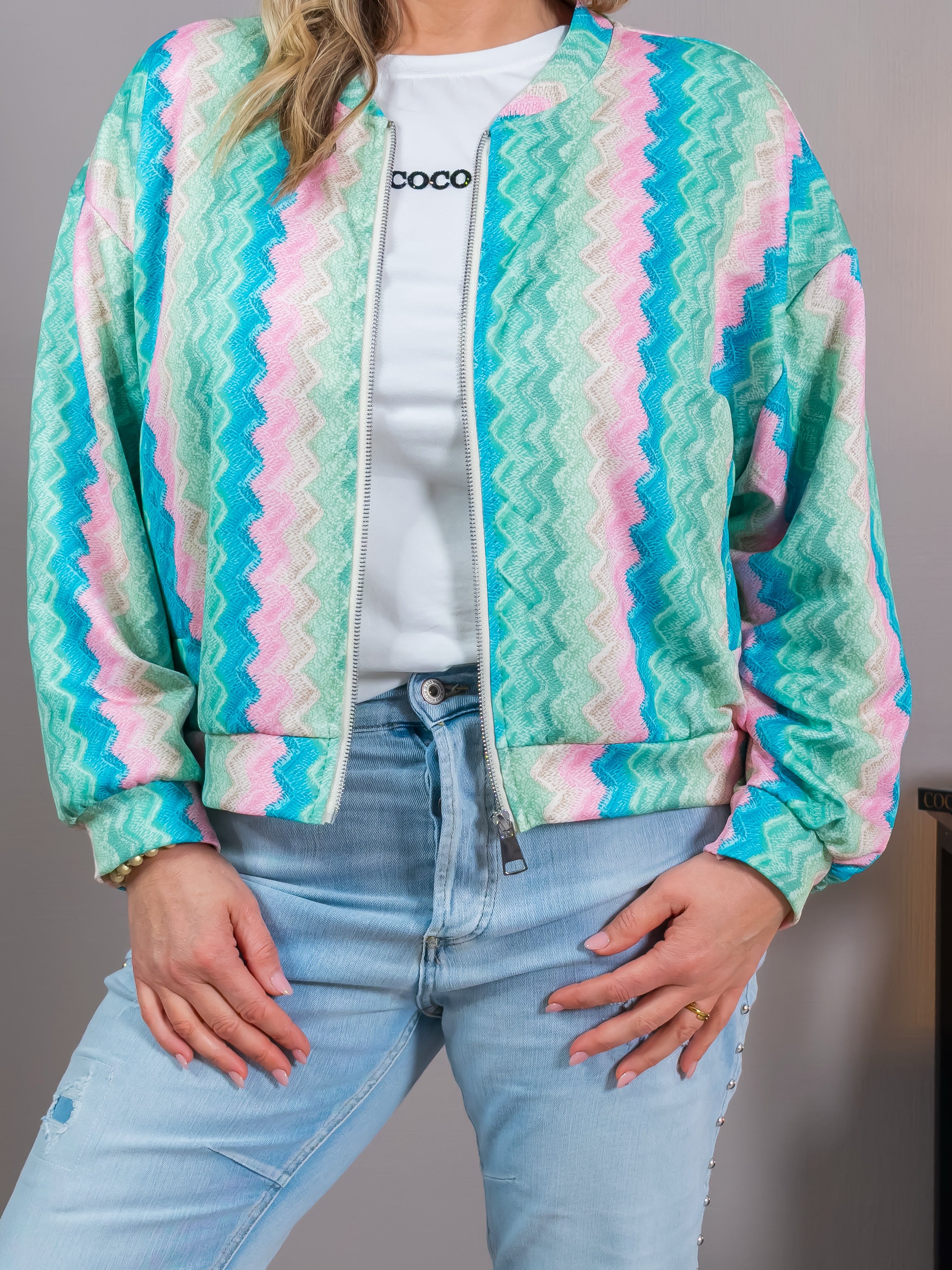 Leichte Blouson Jacke in Pastellfarben