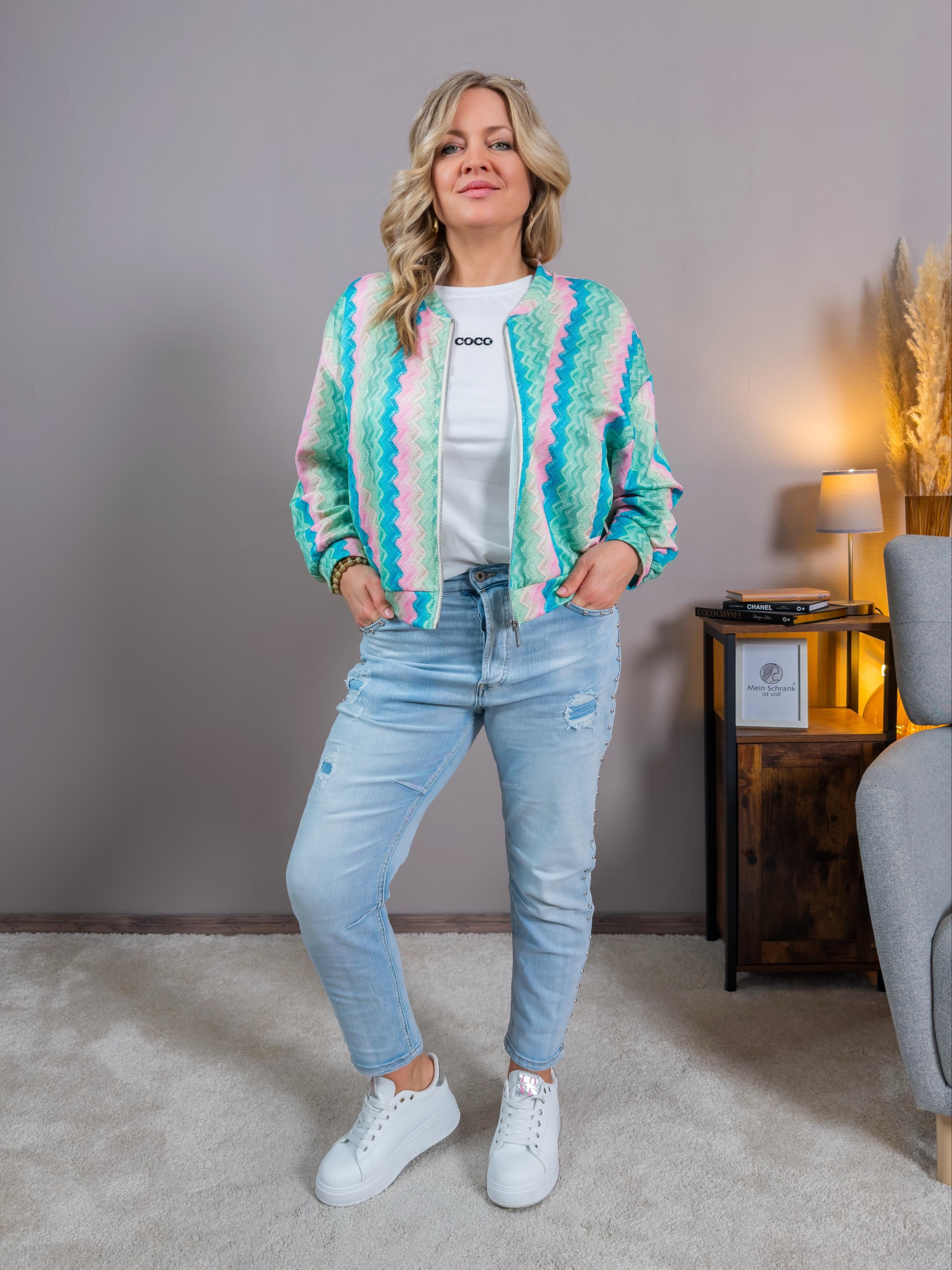 Leichte Blouson Jacke in Pastellfarben
