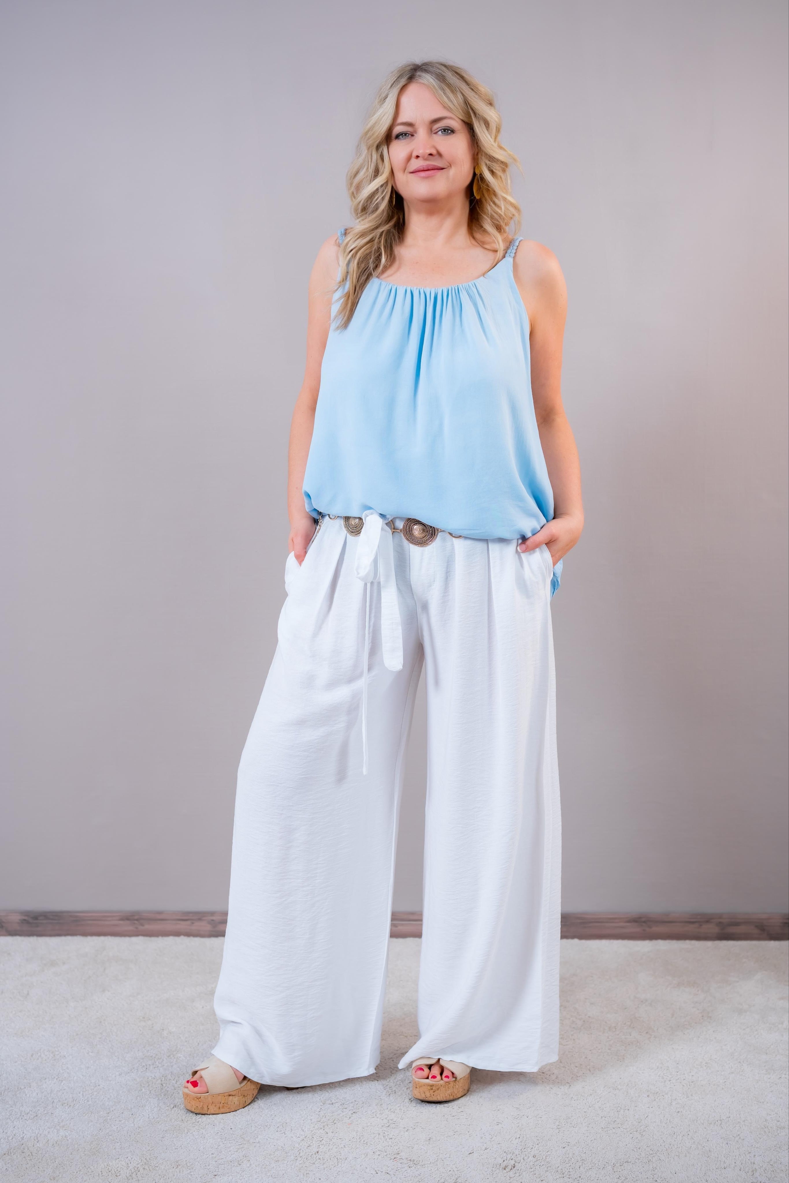Weiße Marlene-Hose