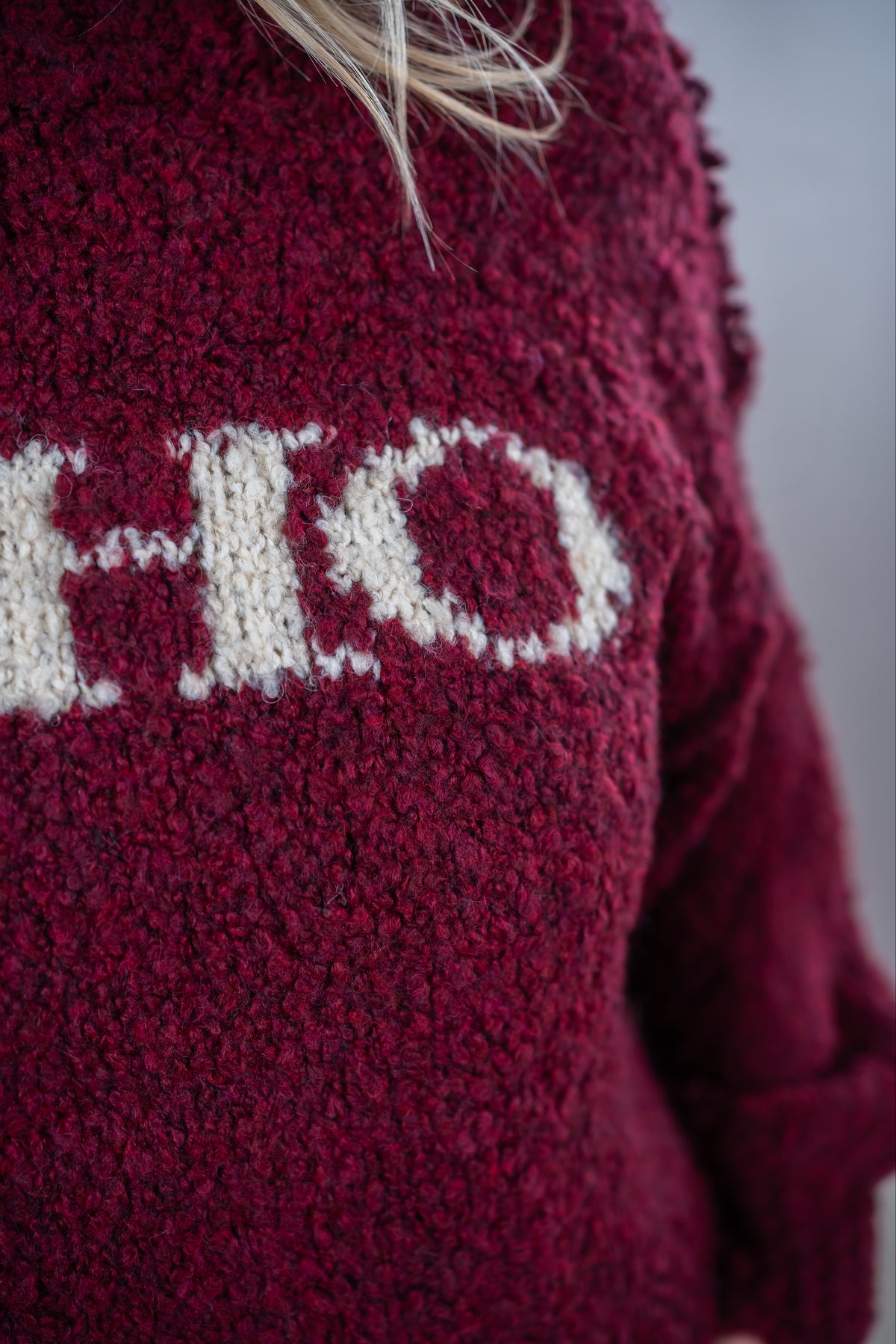 Bouclé Pullover "SOHO", bordeaux