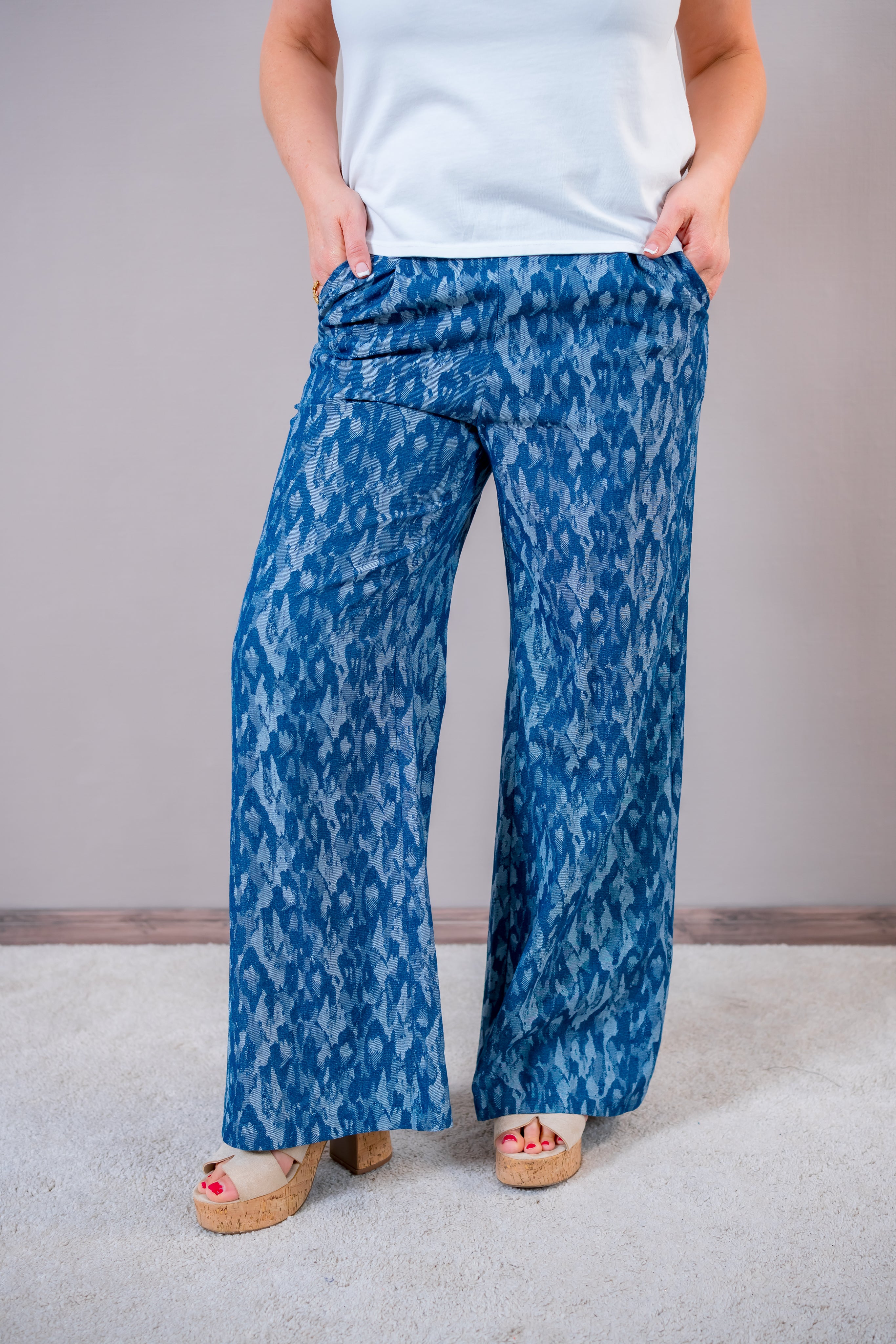 Palazzo Hose mit Allover Muster