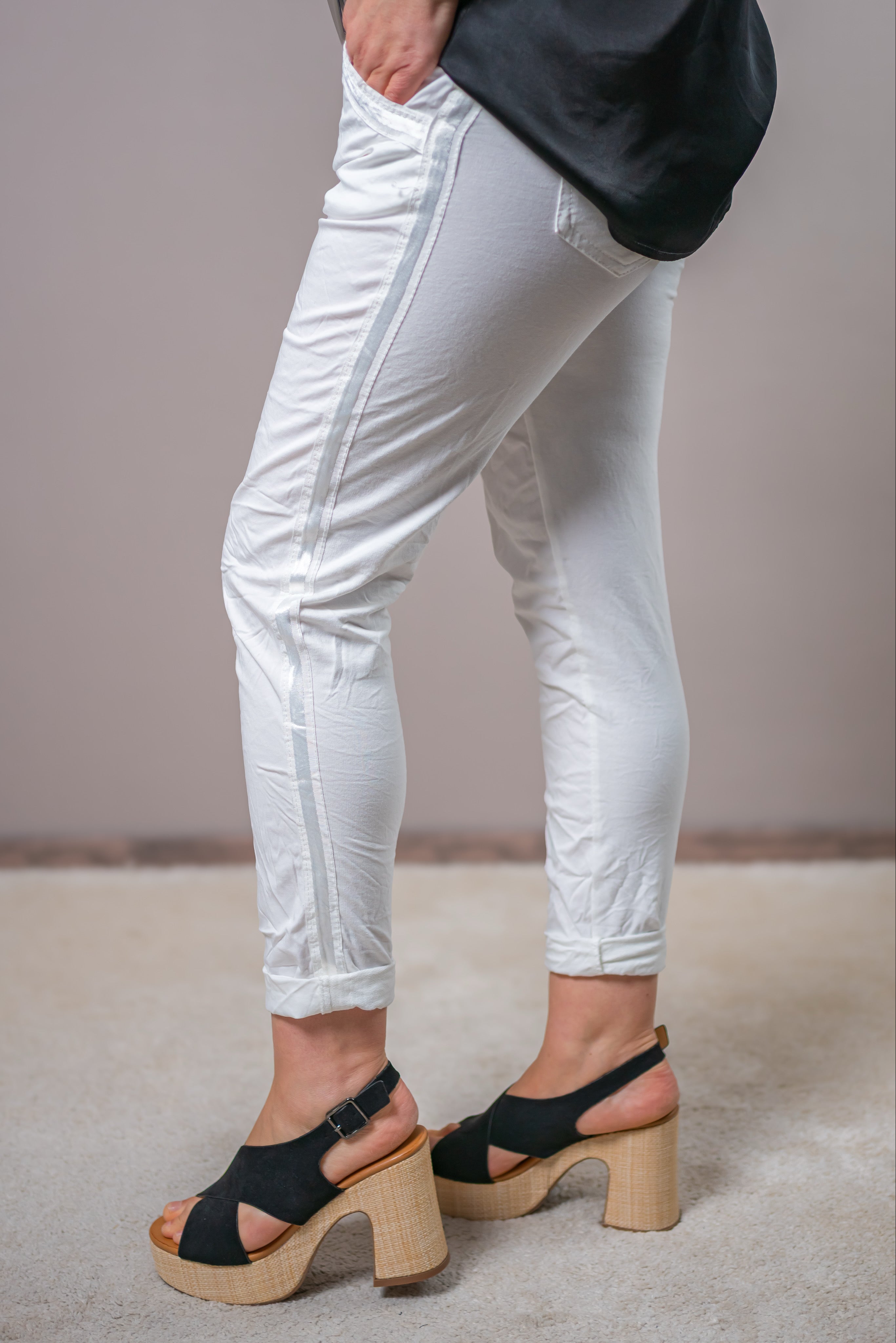 Stretchhose Casual Comfort in Wollweiß