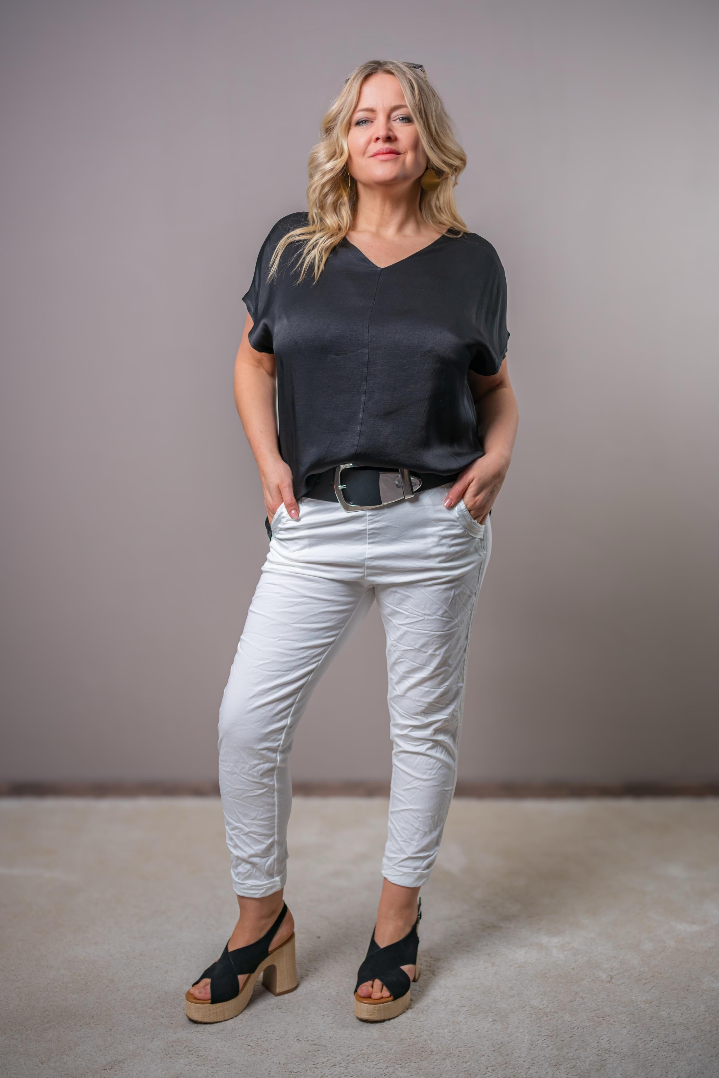 Stretchhose Casual Comfort in Wollweiß