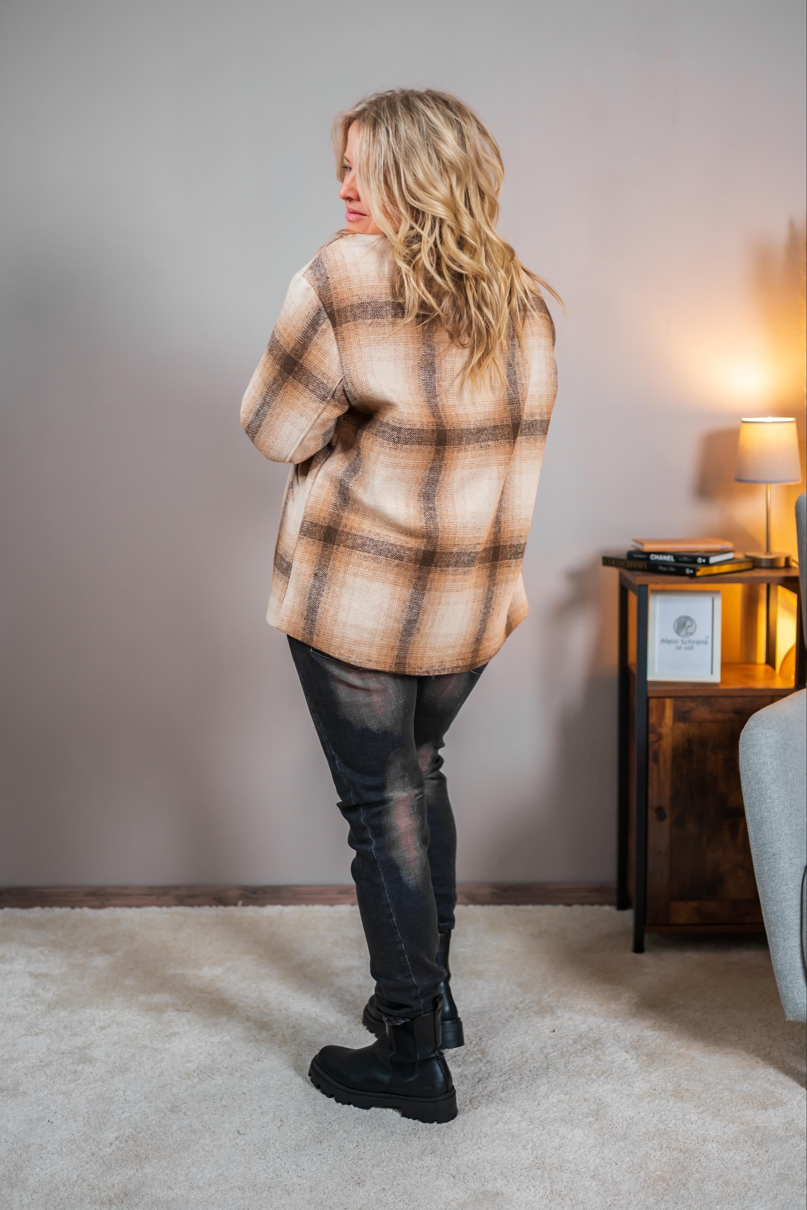 Oversize Blazer im Karo-Muster