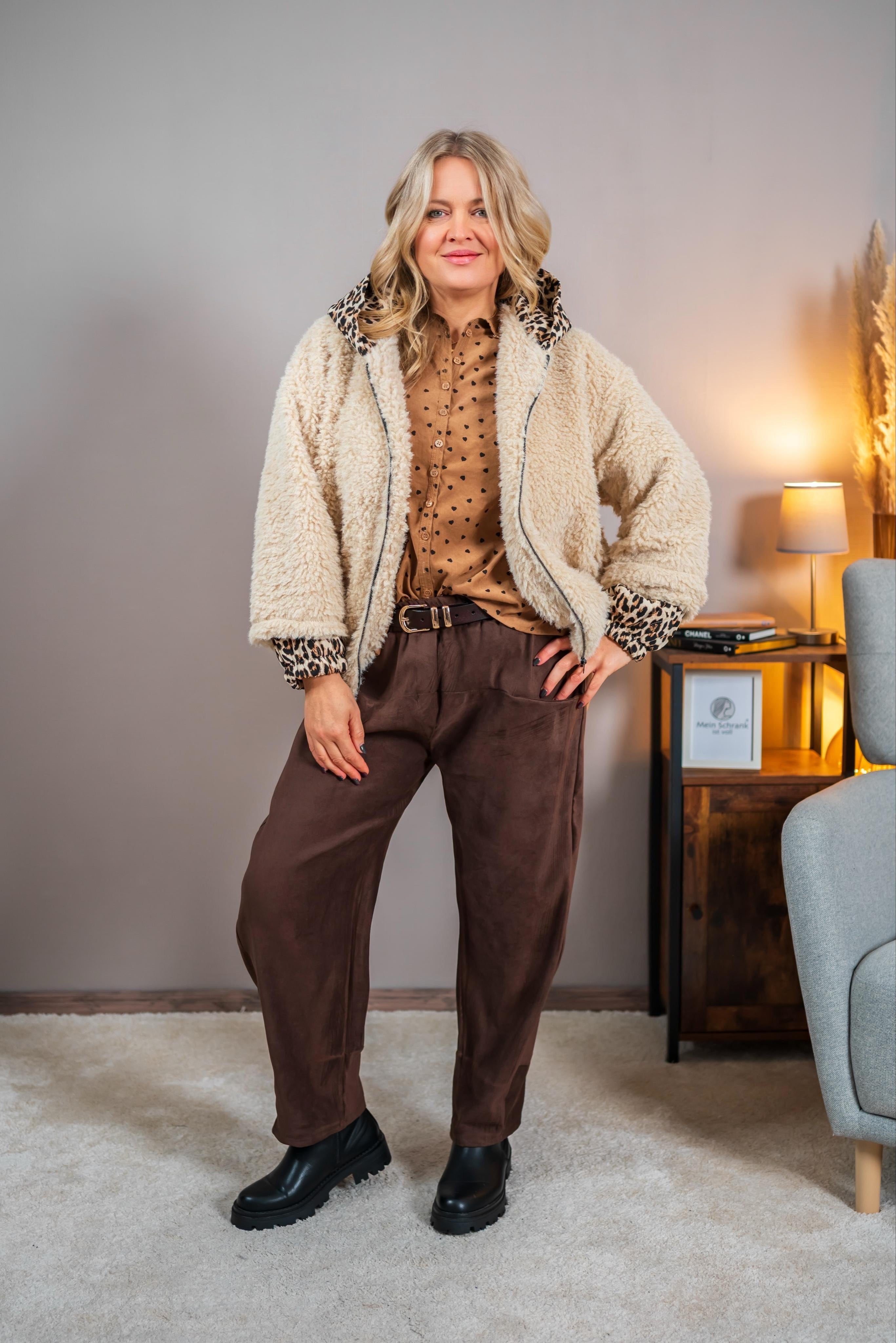 Kuschelige Teddyjacke, creme