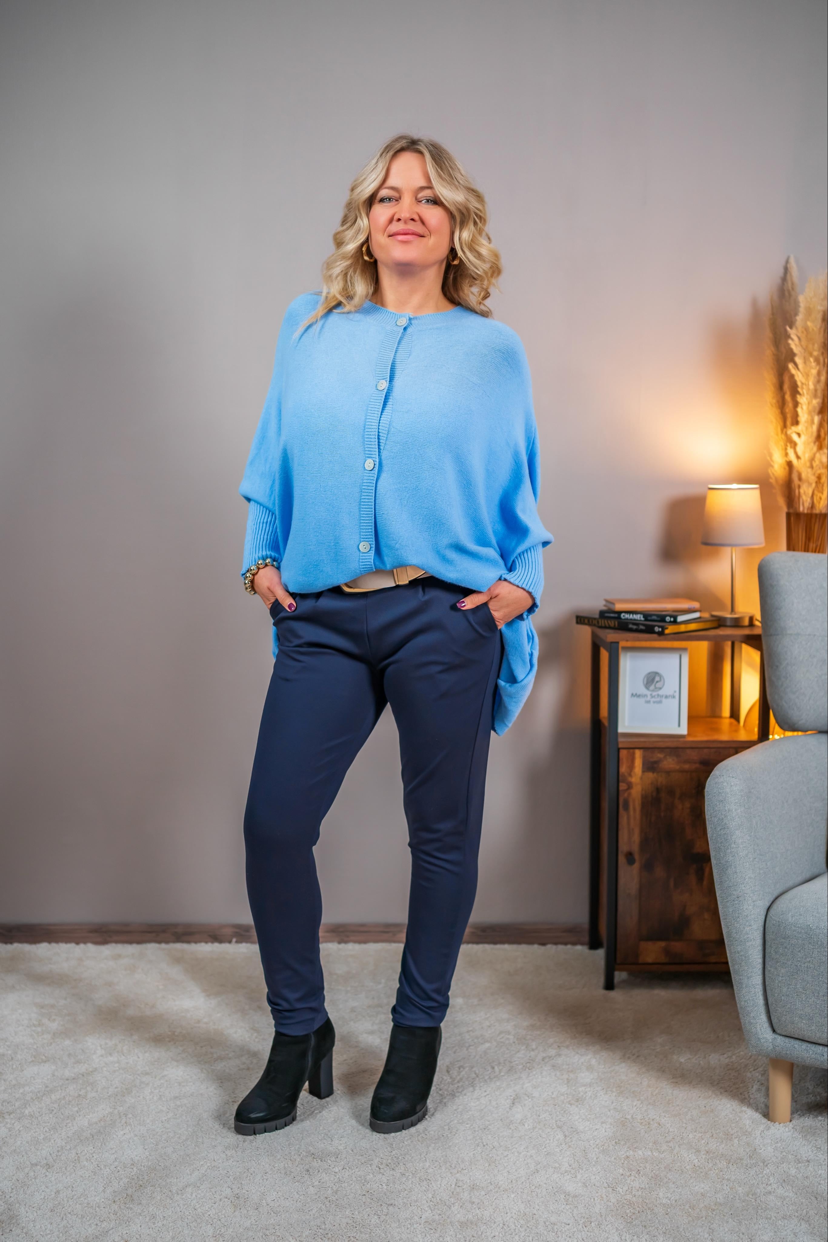 Stoffhose, marineblau