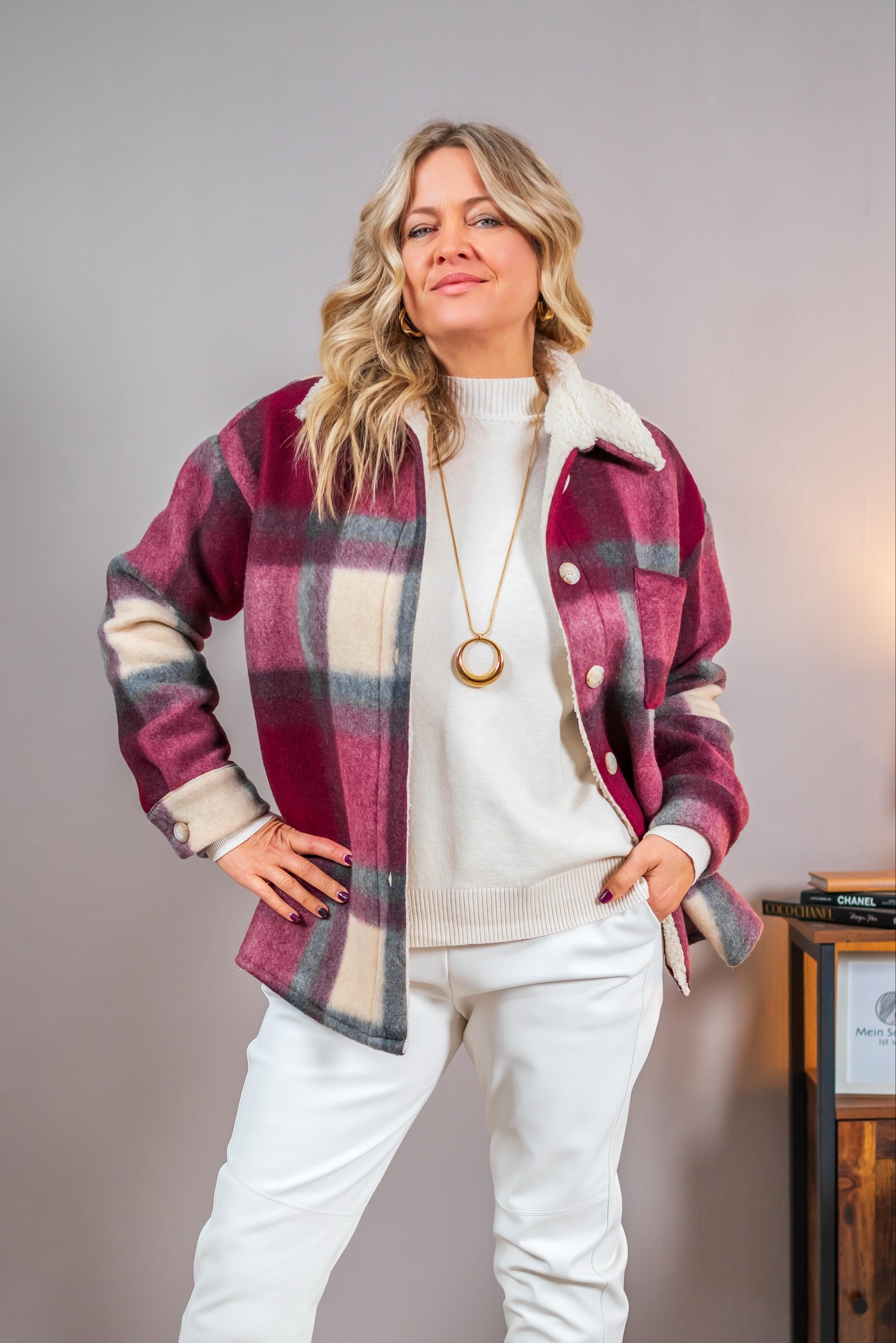 Karierte Overshirt-Jacke