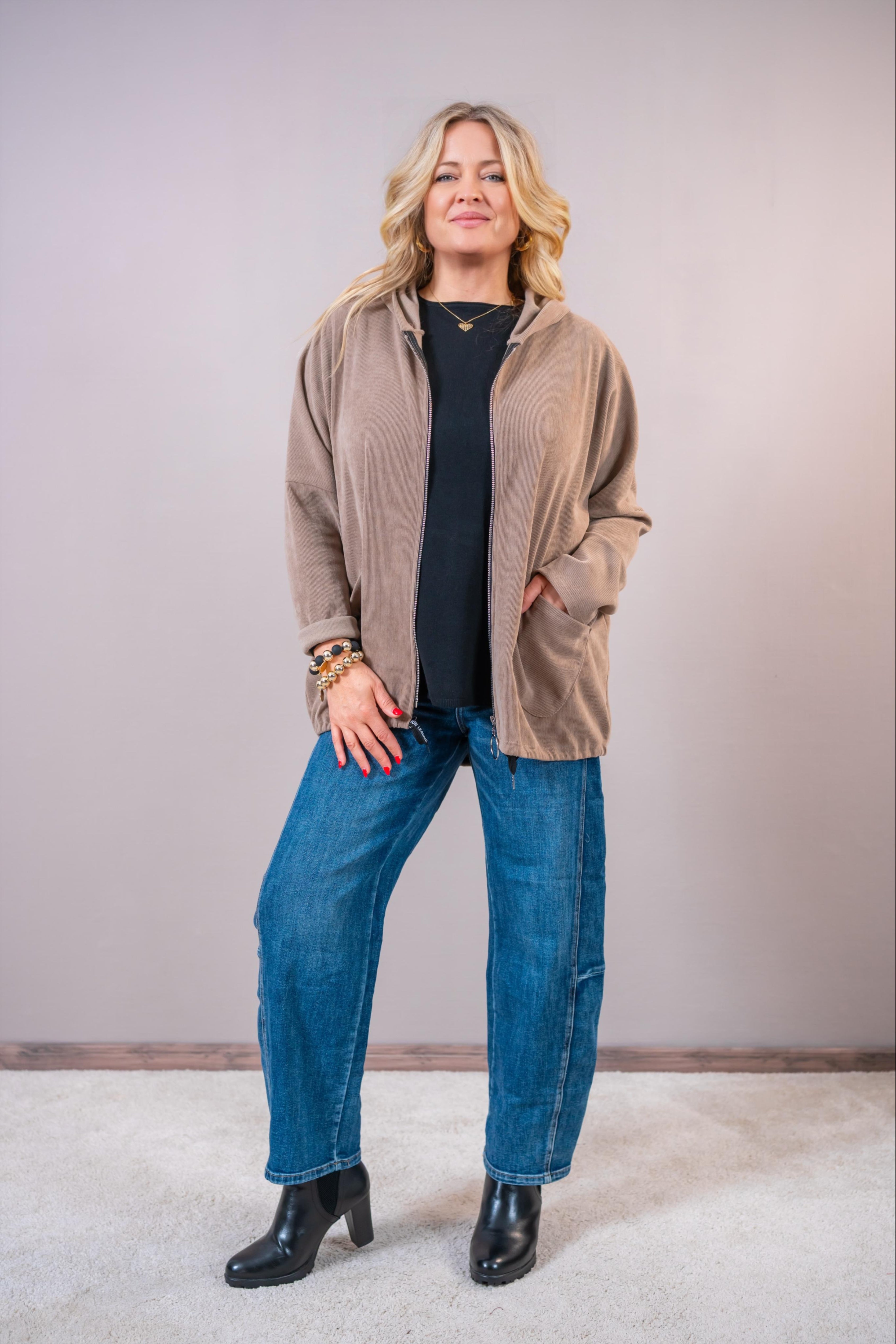 Feincordjacke "Cozy Taupe"
