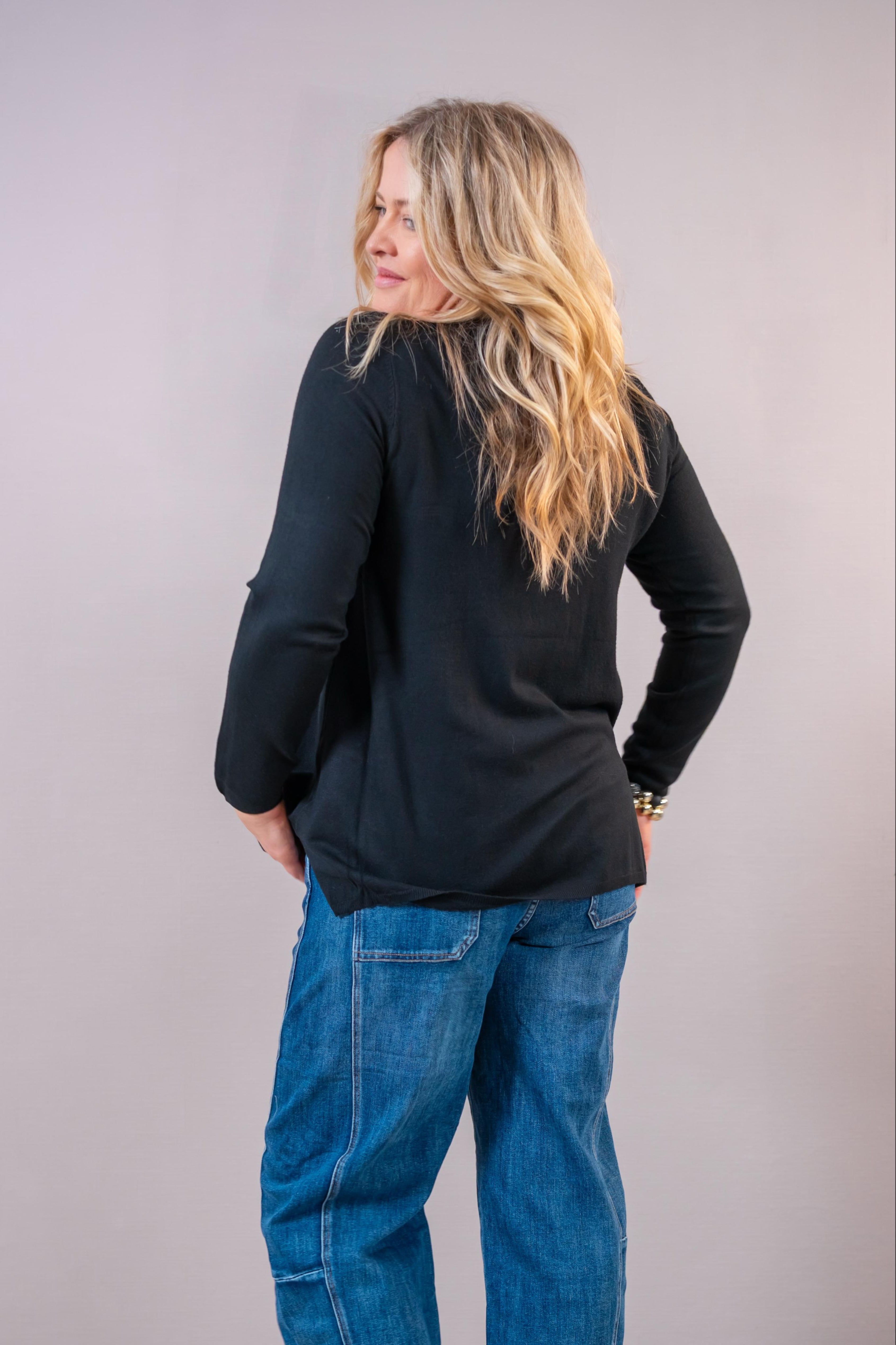 Feinstrick Pullover "Soft Touch", schwarz