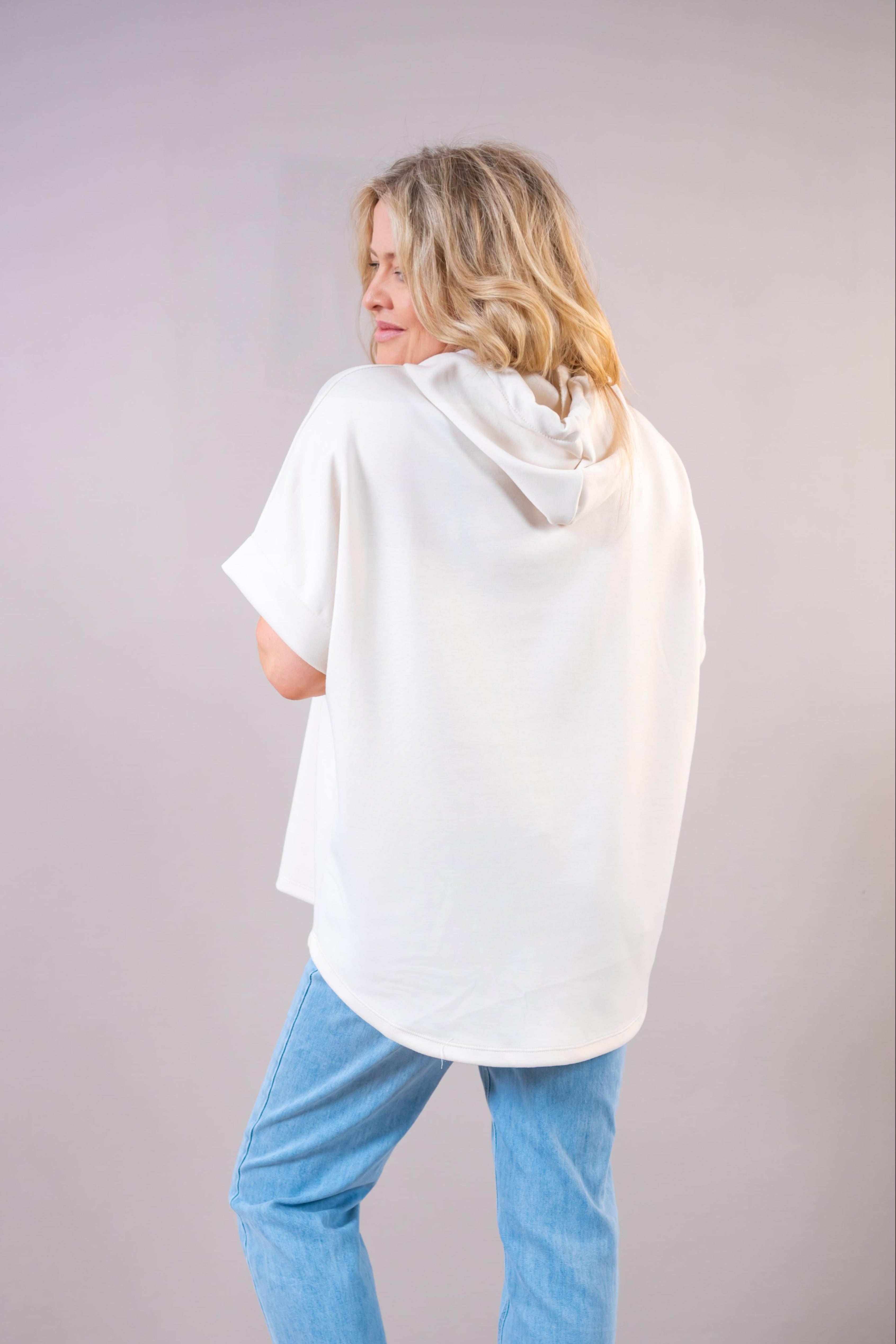 Kurzarm Sweatshirt "Brooklyn", creme