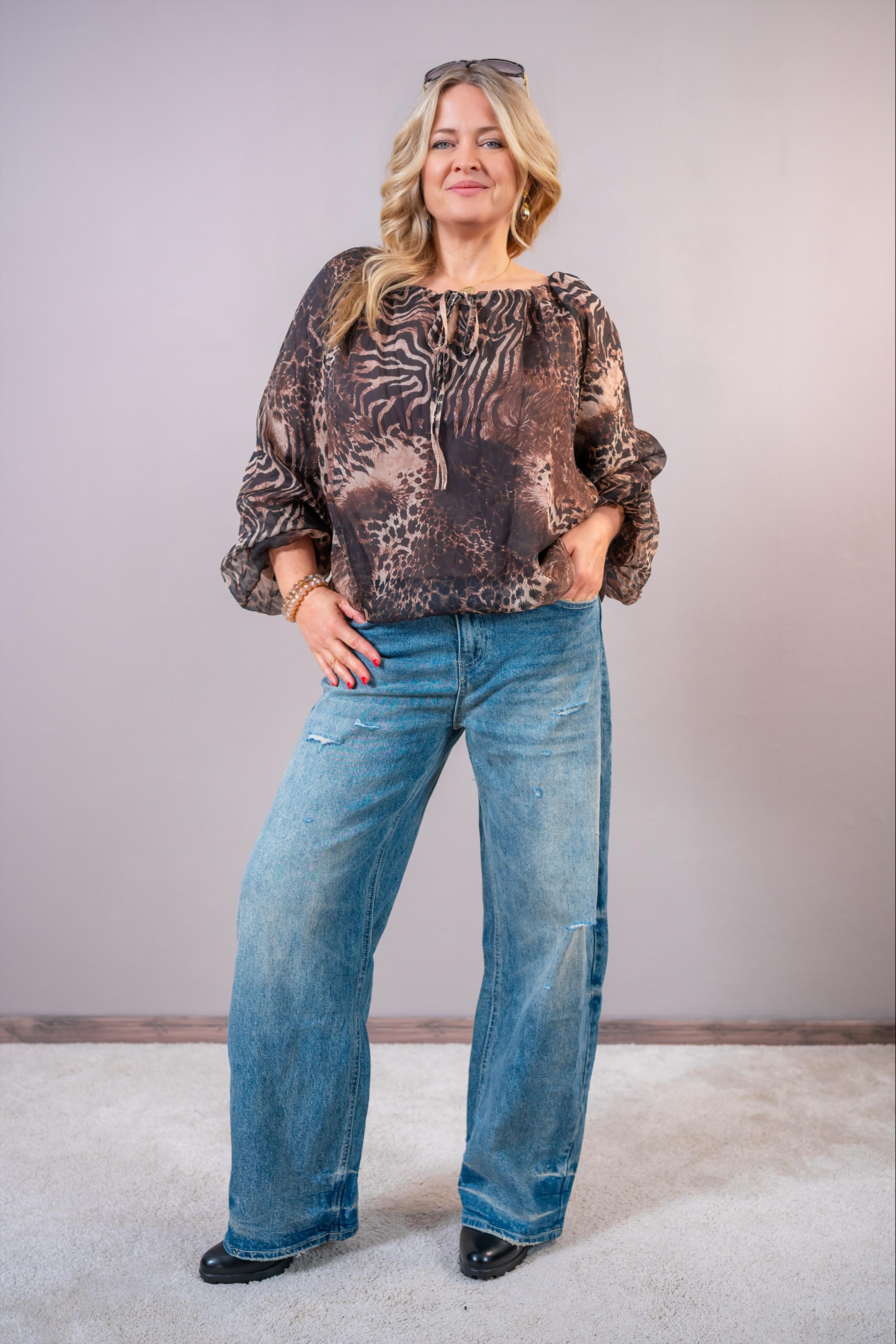 Bluse mit Ballonsaum