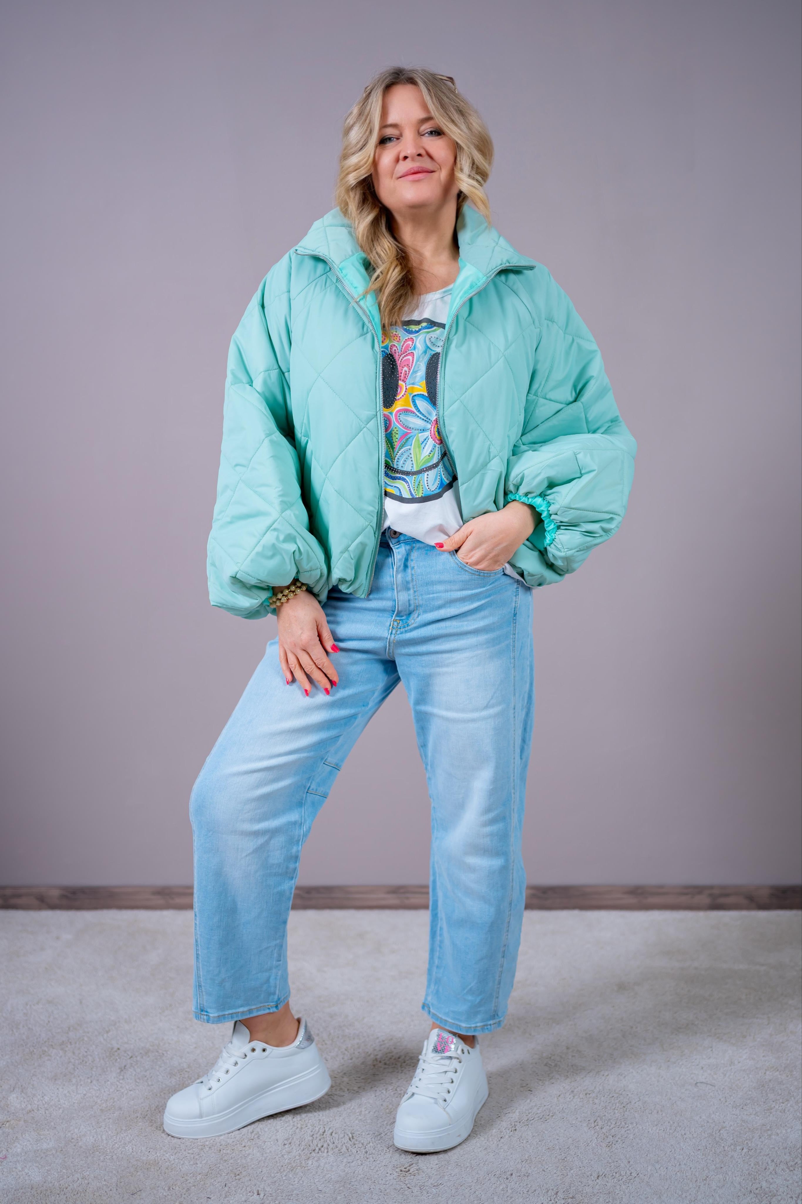 Oversized Bubble-Jacke, mint